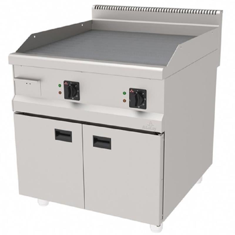 Atalay AEI-890/ND-Cr, Elektrikli Izgara, Nervürlü ve Düz Pleyt,Krom Yüzey, Dolaplı, 80x90x85