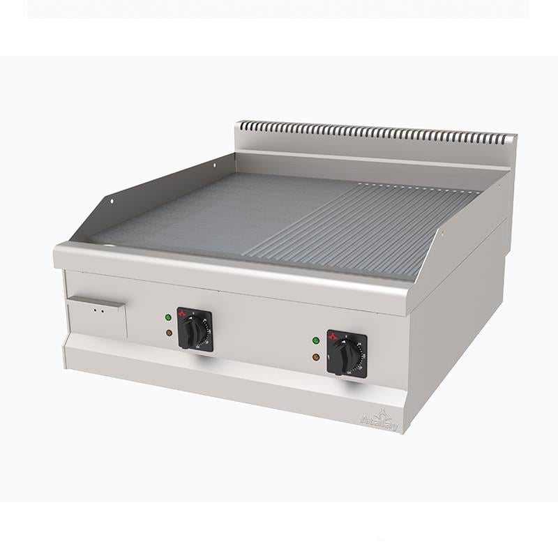 Atalay AEI-890/ND-S, Elektrikli Izgara, Nervürlü ve Düz Pleyt,Krom Yüzey, Setüstü, 80x90x85