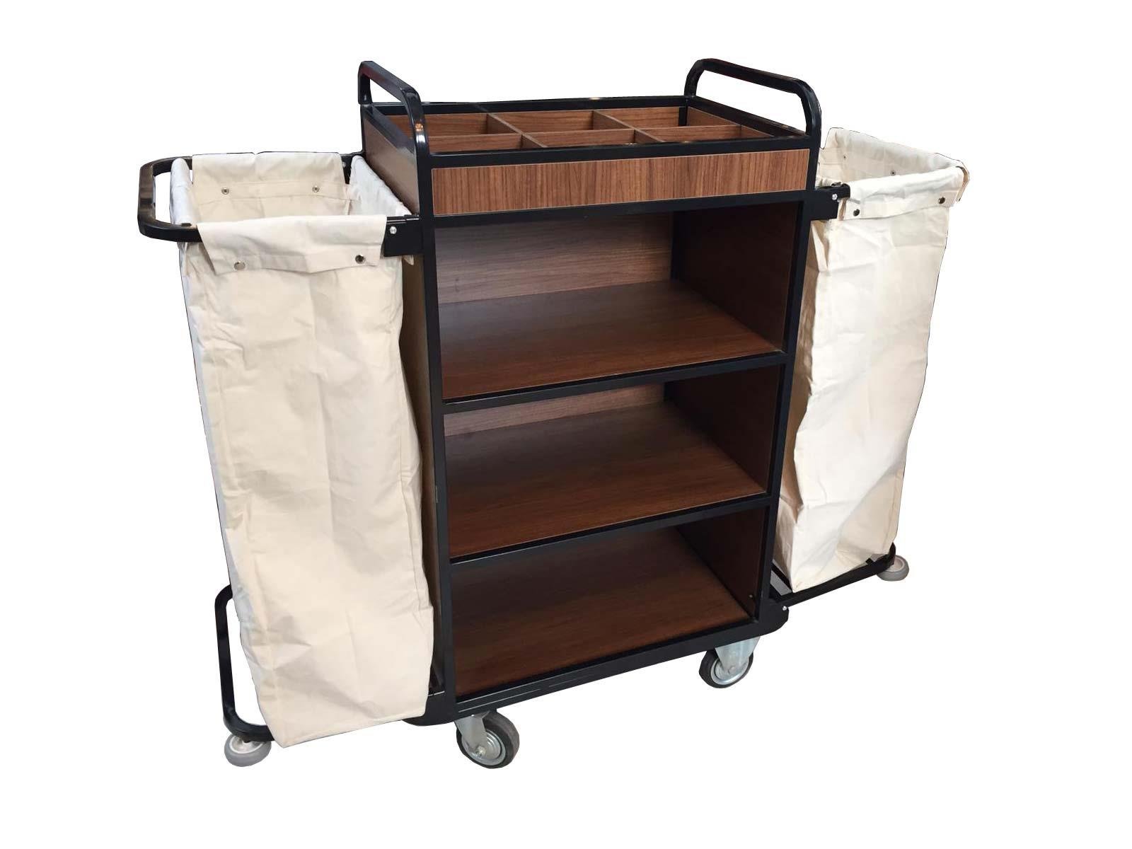 Kat Servis Arabası Çöp Torbalı 6 Gözlü Ahşap KSA-A6