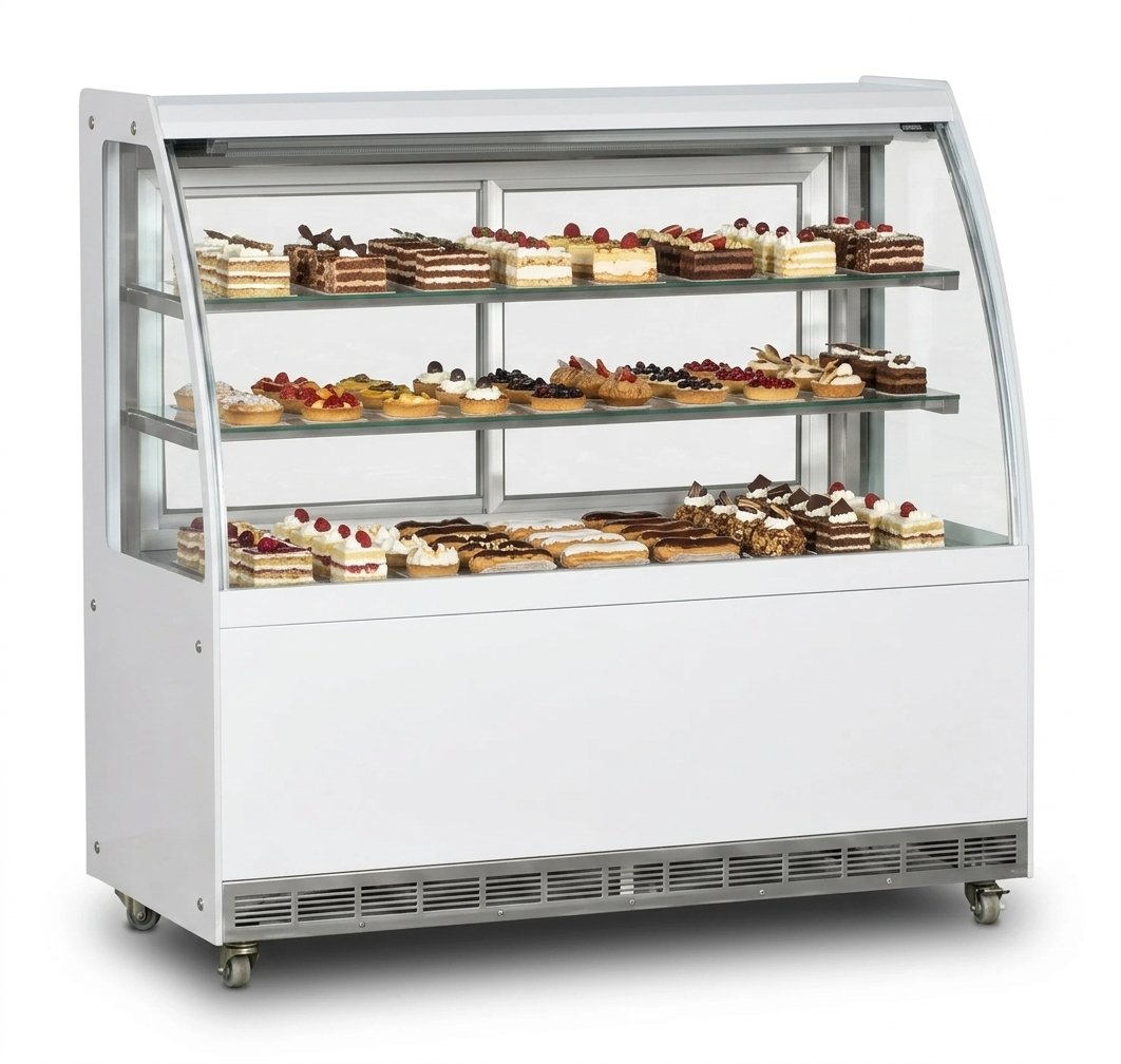 Dampak 160 Cm Bombe Camlı Soğutmalı Pasta Teşhir Dolabı Beyaz - 22P0F6B-SO