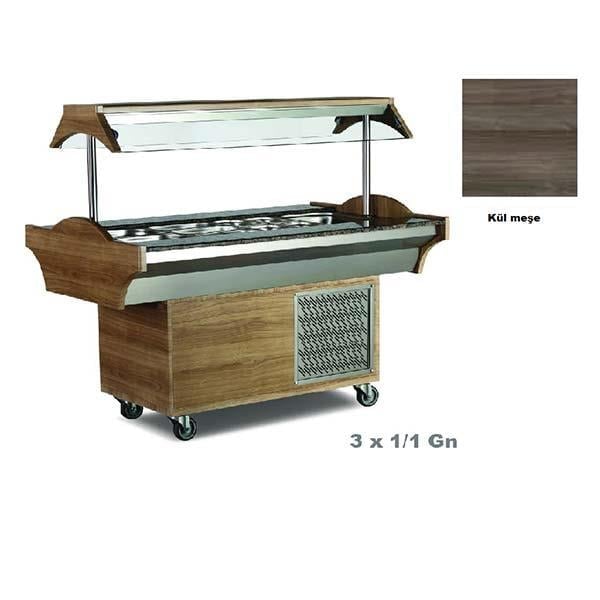 Empero EMP.SB.03.K Soğutmalı Salad Bar, Kül Meşe Model, 3x1/1 Gn, 118x89 cm