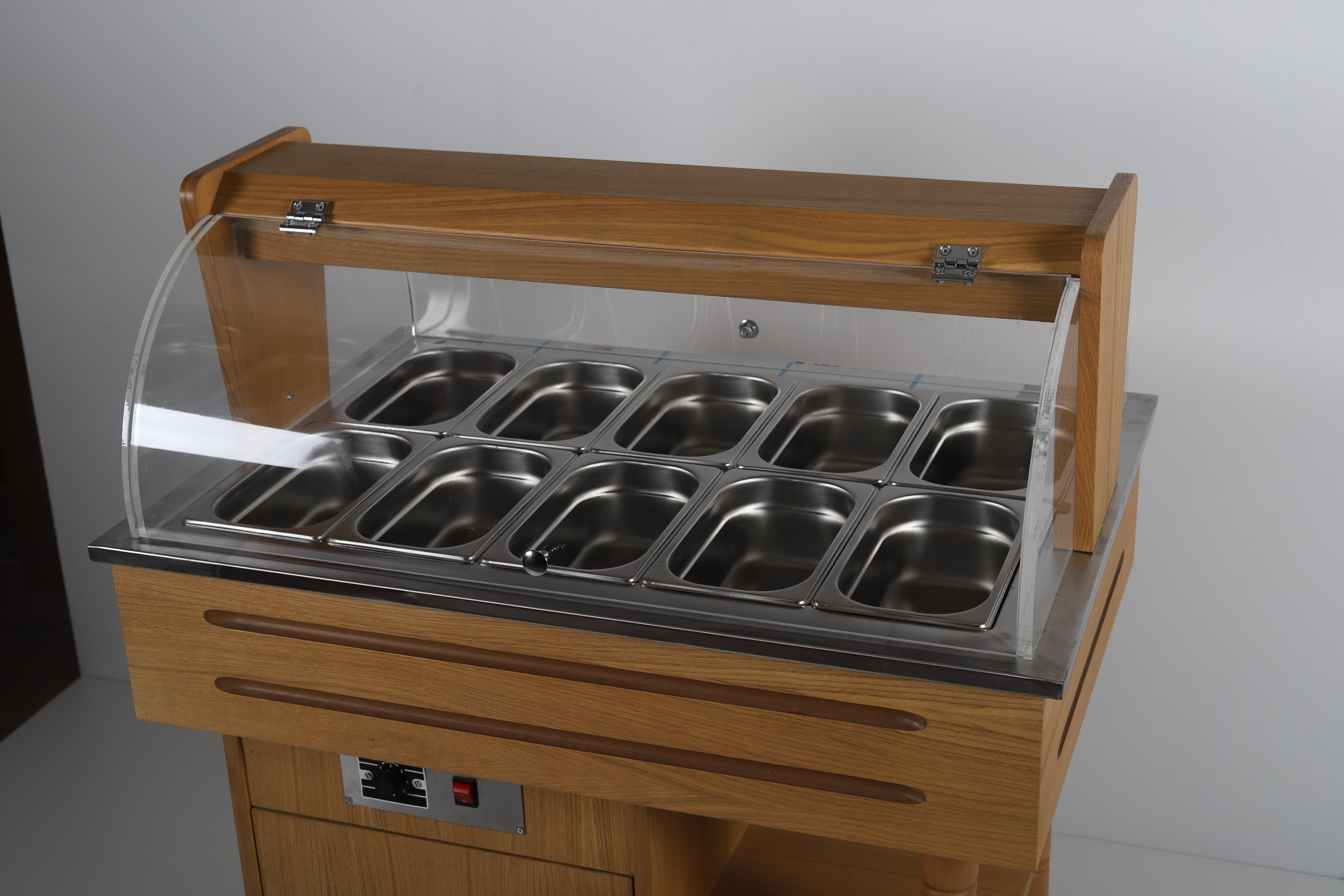 Ydg Meşe Salad Bar, Pleksi Kapaklı, Boyalı