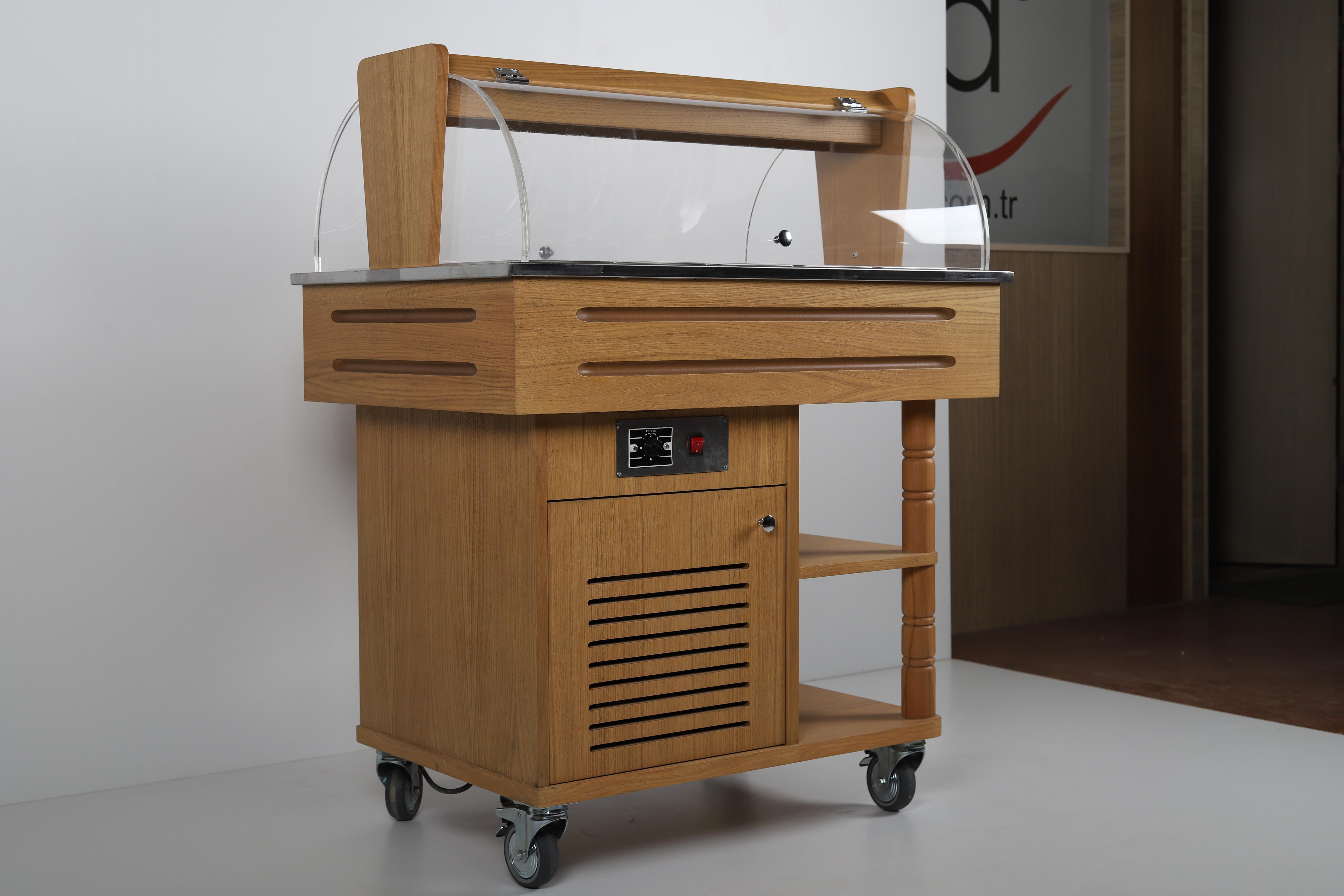 Ydg Meşe Salad Bar, Pleksi Kapaklı, Boyalı