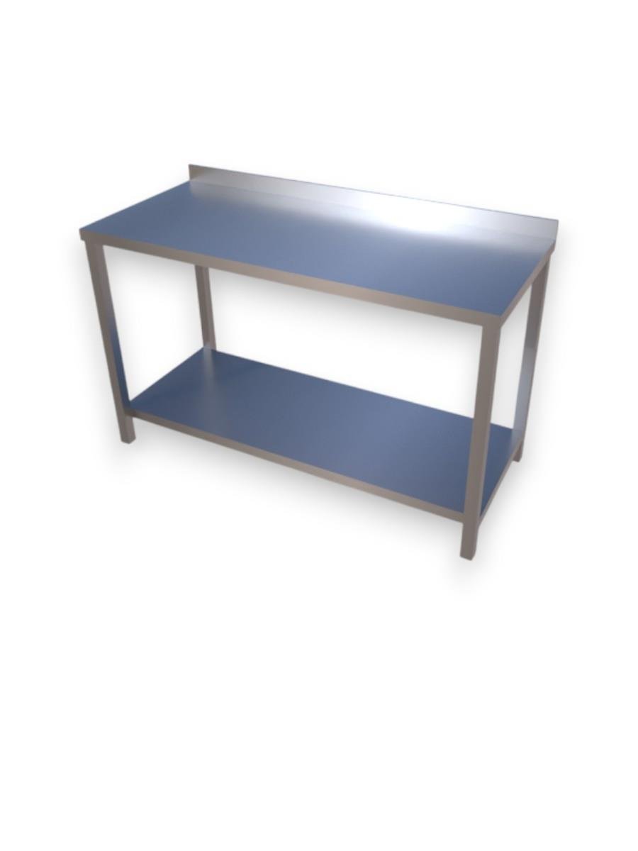 Taban Raflı Paslanmaz Çelik Çalışma Tezgahı 140x60x85
