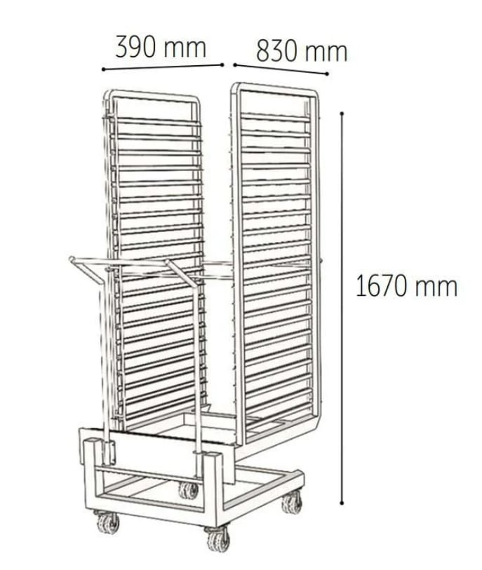 Venarro Roccia DEF - DK20T 20 li Tepsi Taşıma Arabası ve Tepsi Kitilı