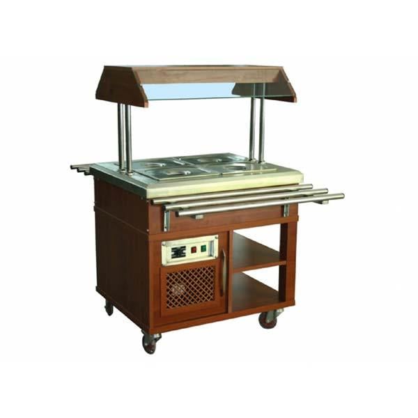 Atalay ASSB-02 Orta Tip Saladbar, GN 1/1x2 Kapasiteli, Elektrikli, Ahşap Kaplamalı