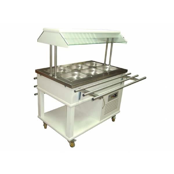 Atalay ASSB-03 Orta Tip Saladbar, GN 1/1x3 Kapasiteli, Elektrikli, Ahşap Kaplamalı