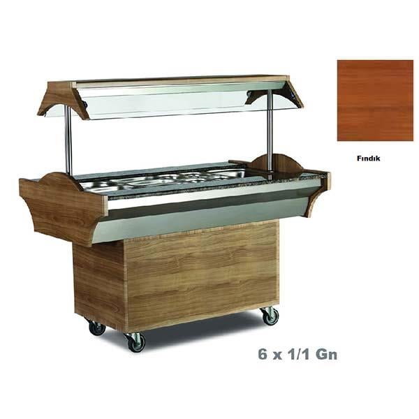 Empero EMP.SBS.06.F Sıcak Benmari, Fındık Model, 6x1/1 Gn, 210x89 cm