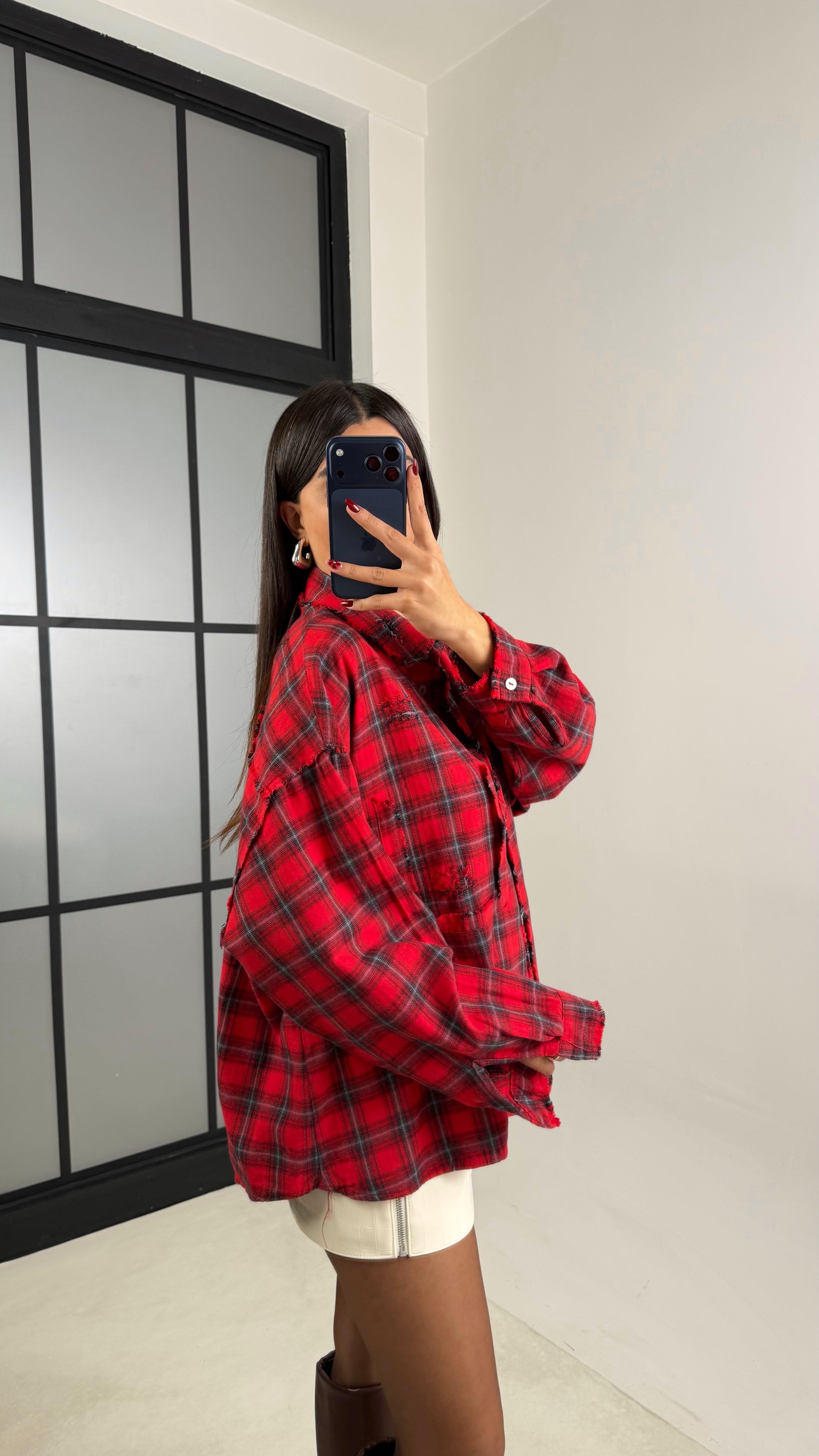 Kırmızı Ekoseli Oduncu Gömlek GAUS-00617GAUS القمصان GAUS-00617