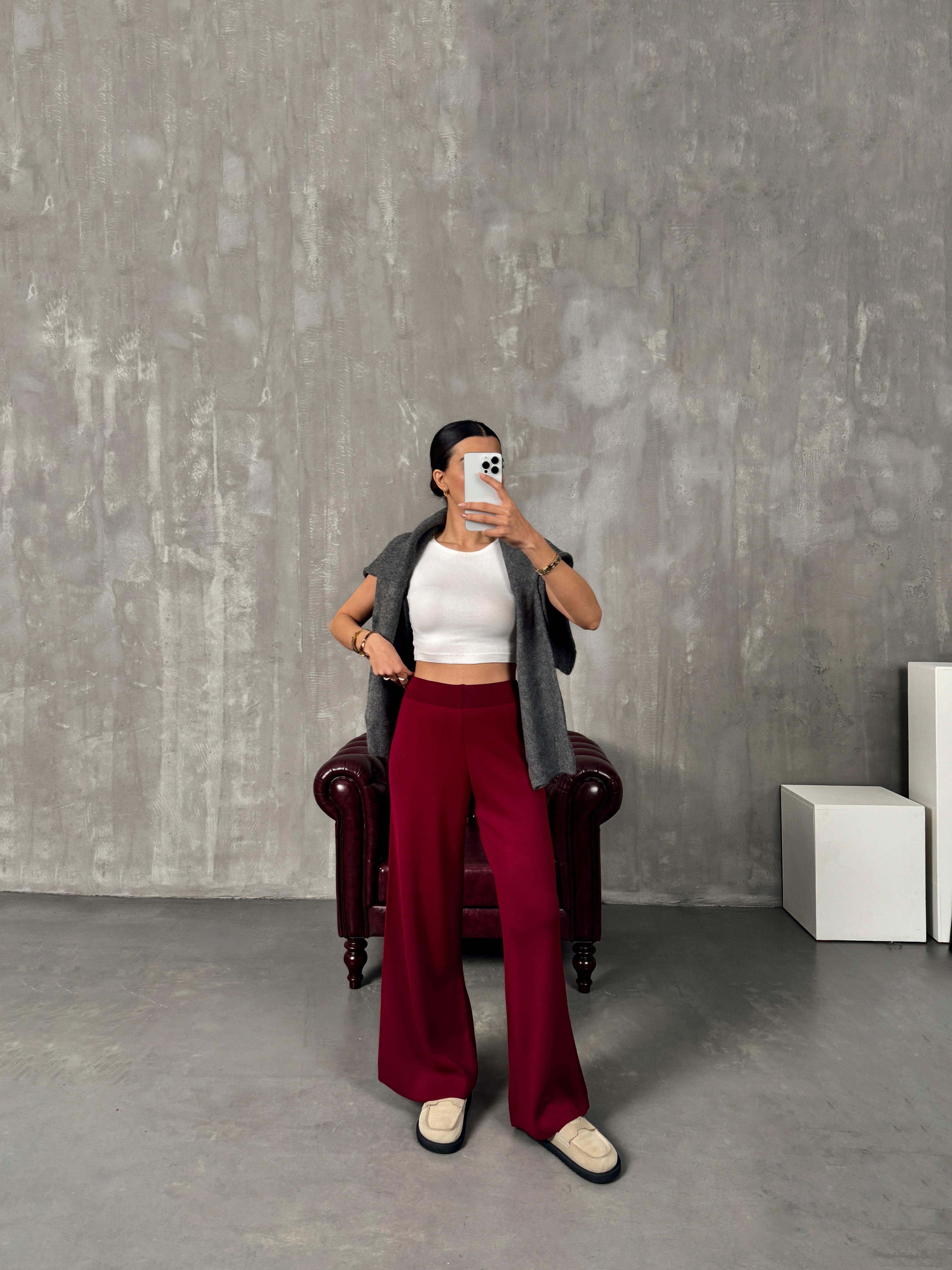 Jeny Bordo Triko PantolonGausPANTOLONGU00904218