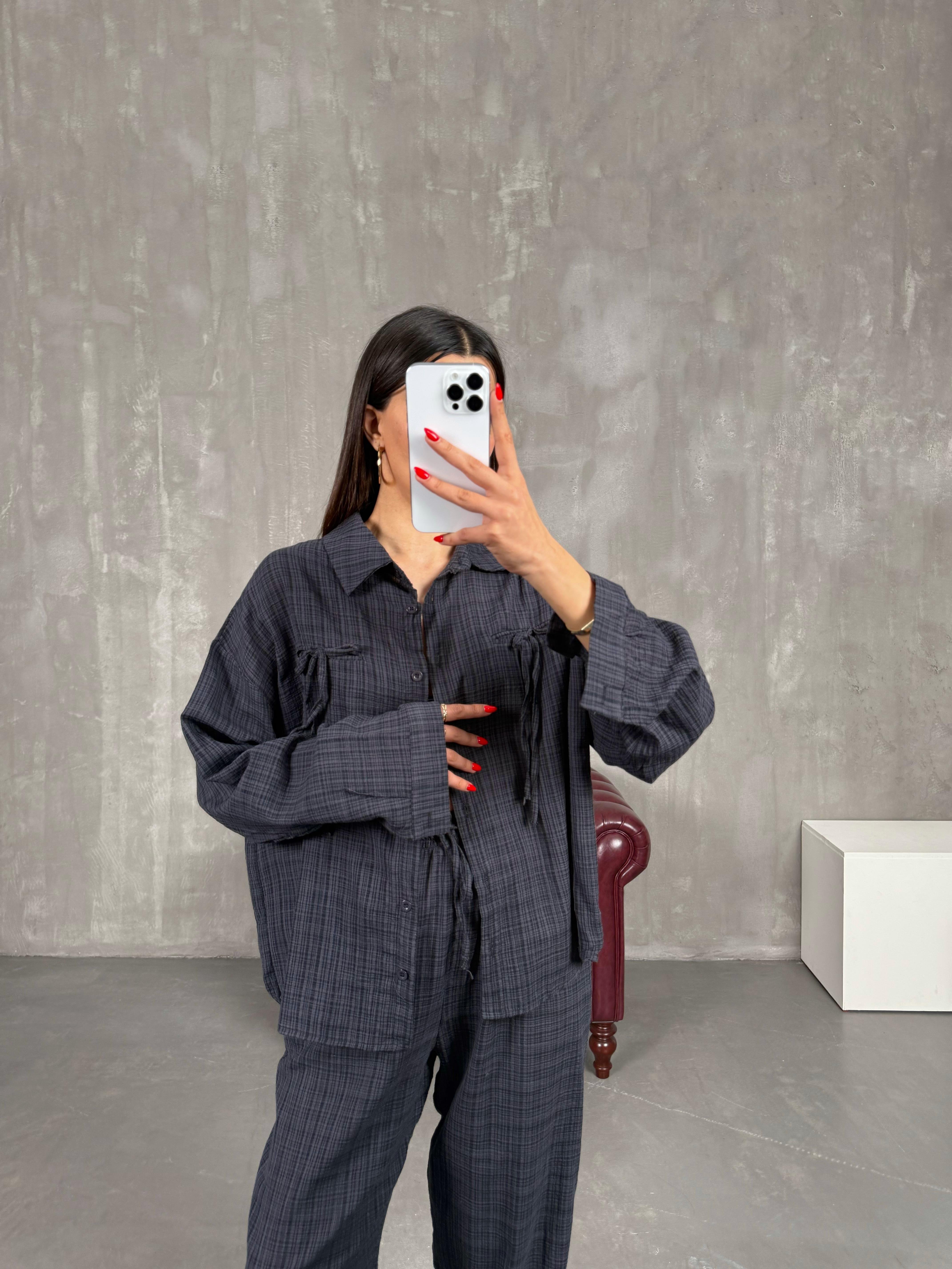 Antrasit Kareli Keten Takım Gaus00194GausTAKIMGU1001455