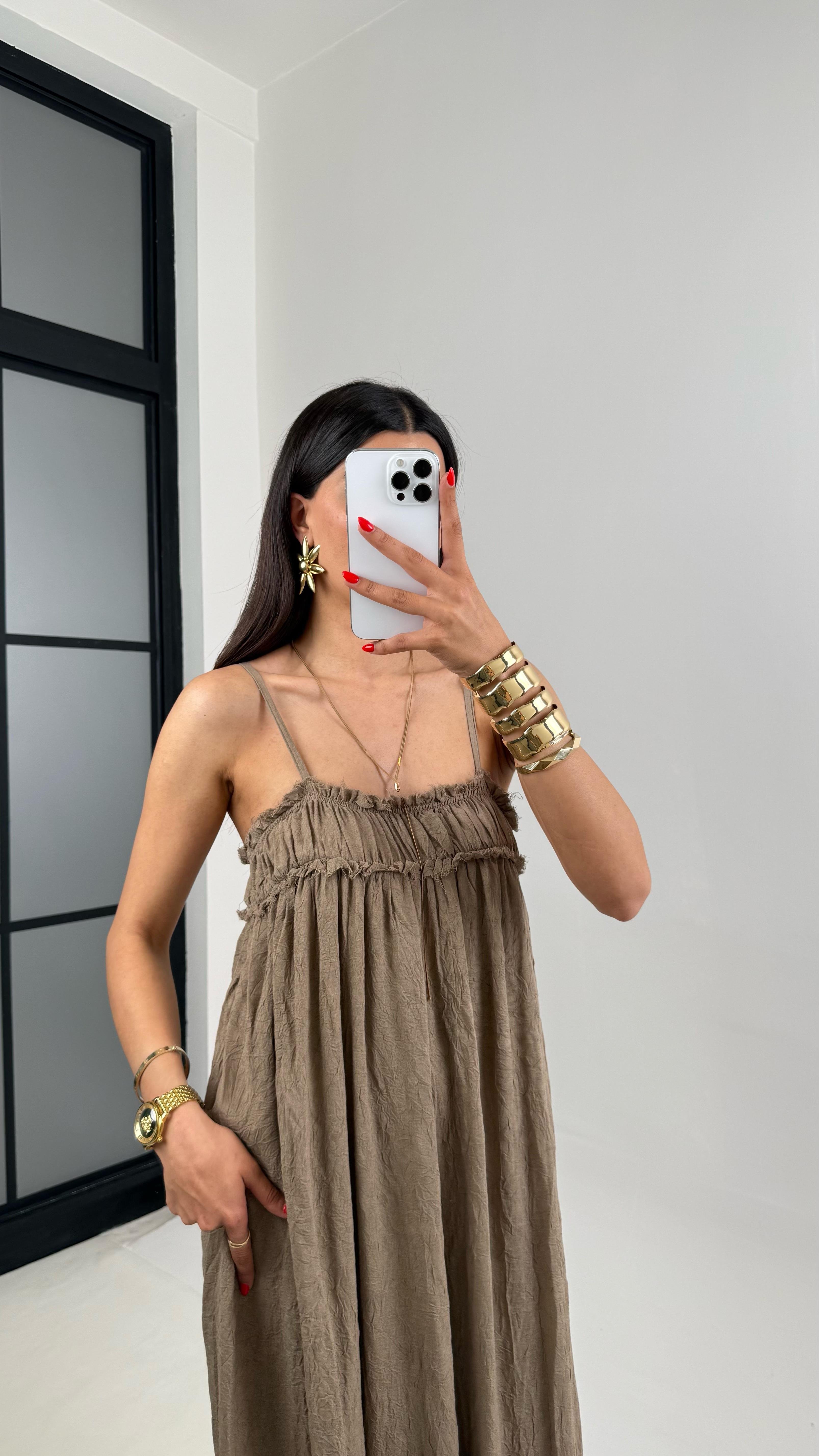 Vizon Ayarlanabilir Askılı Astarlı Gipeli Tasarım Keten Takım Gaus00484GausELBİSEGU1002135