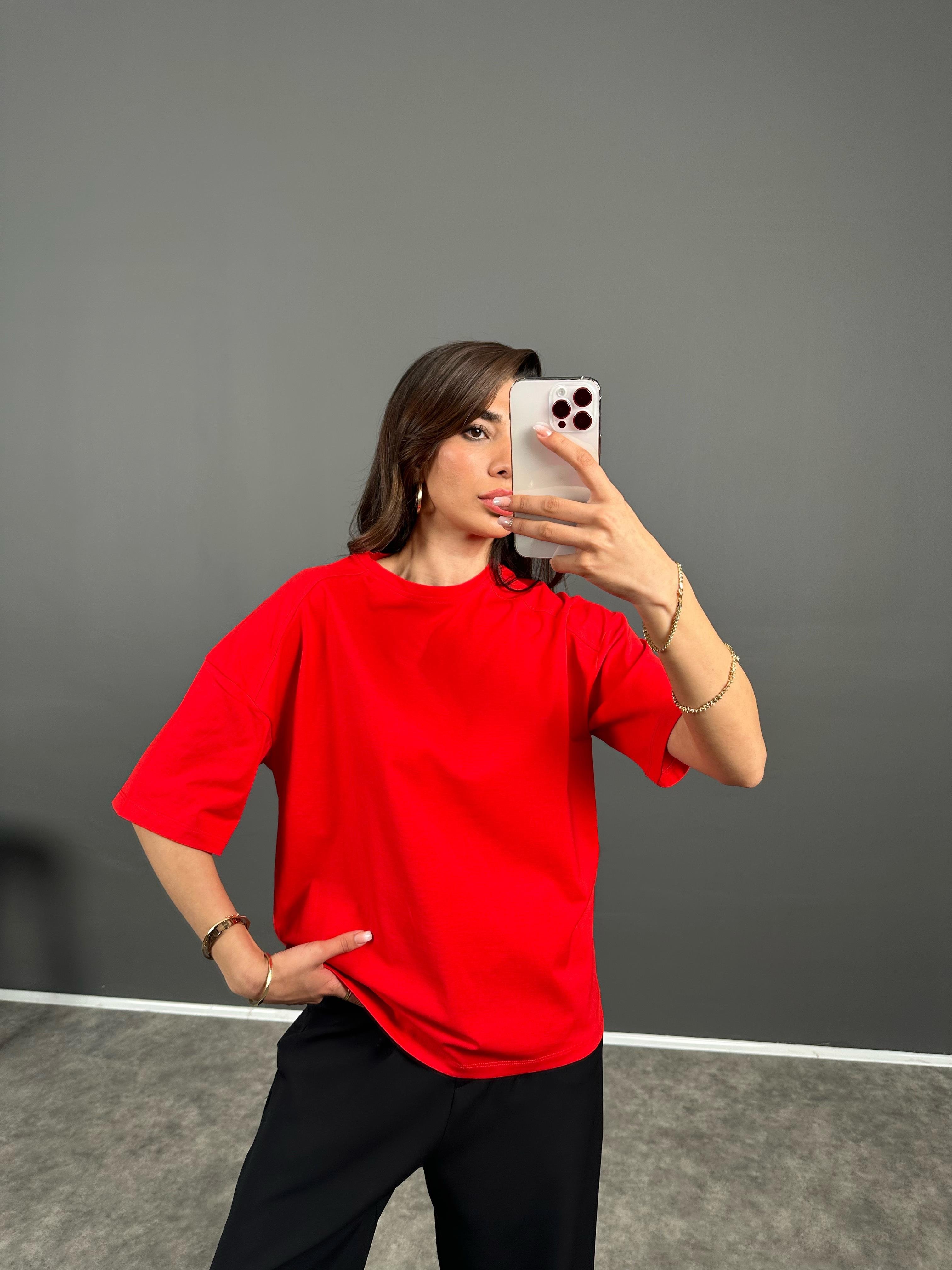 Canna Kırmızı Oversize TshirtGausTSHIRTGU008102