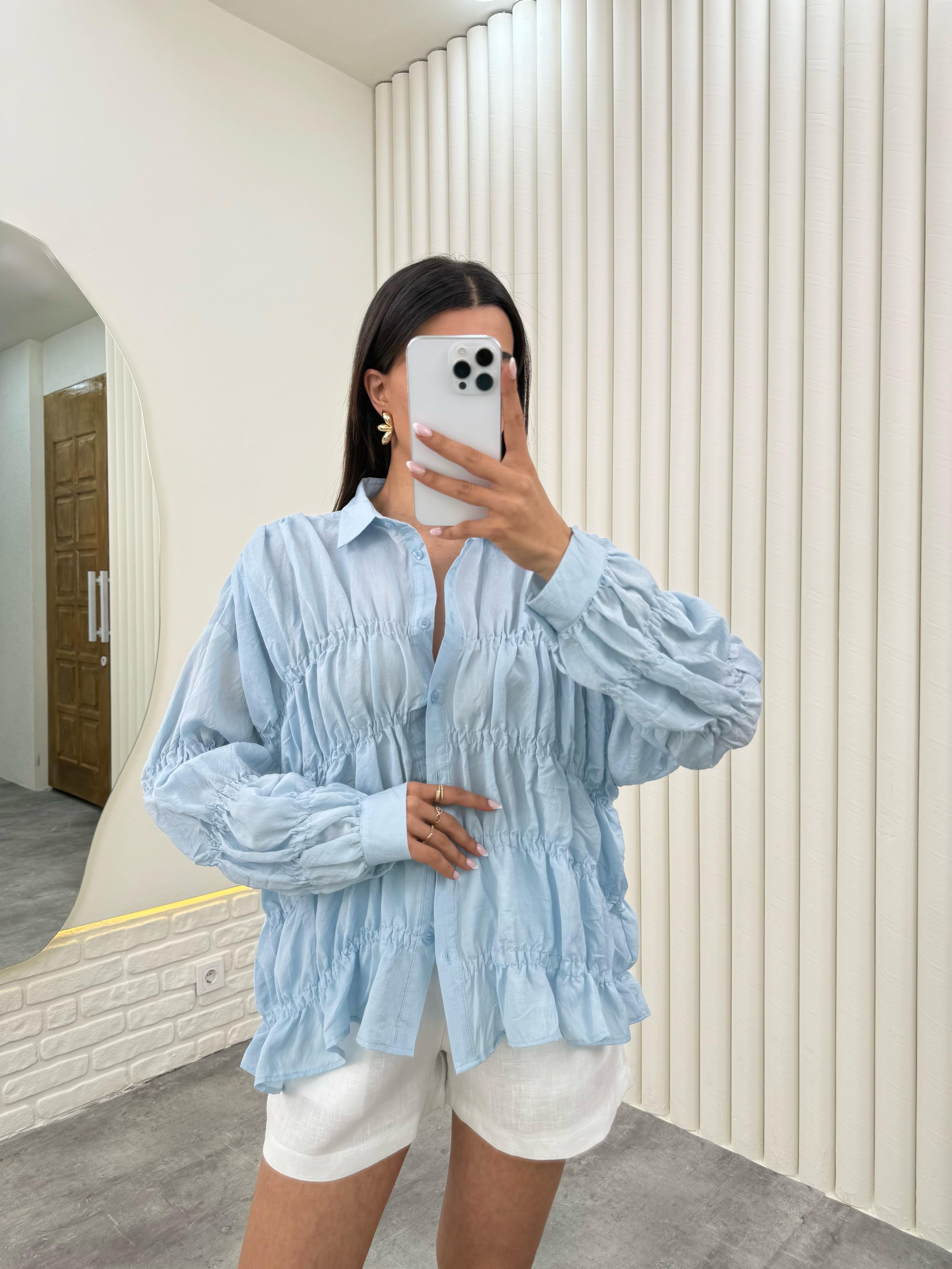 Mavi Gipeli Tasarım Tensel Gömlek Gaus00280GausGÖMLEKGU1001653