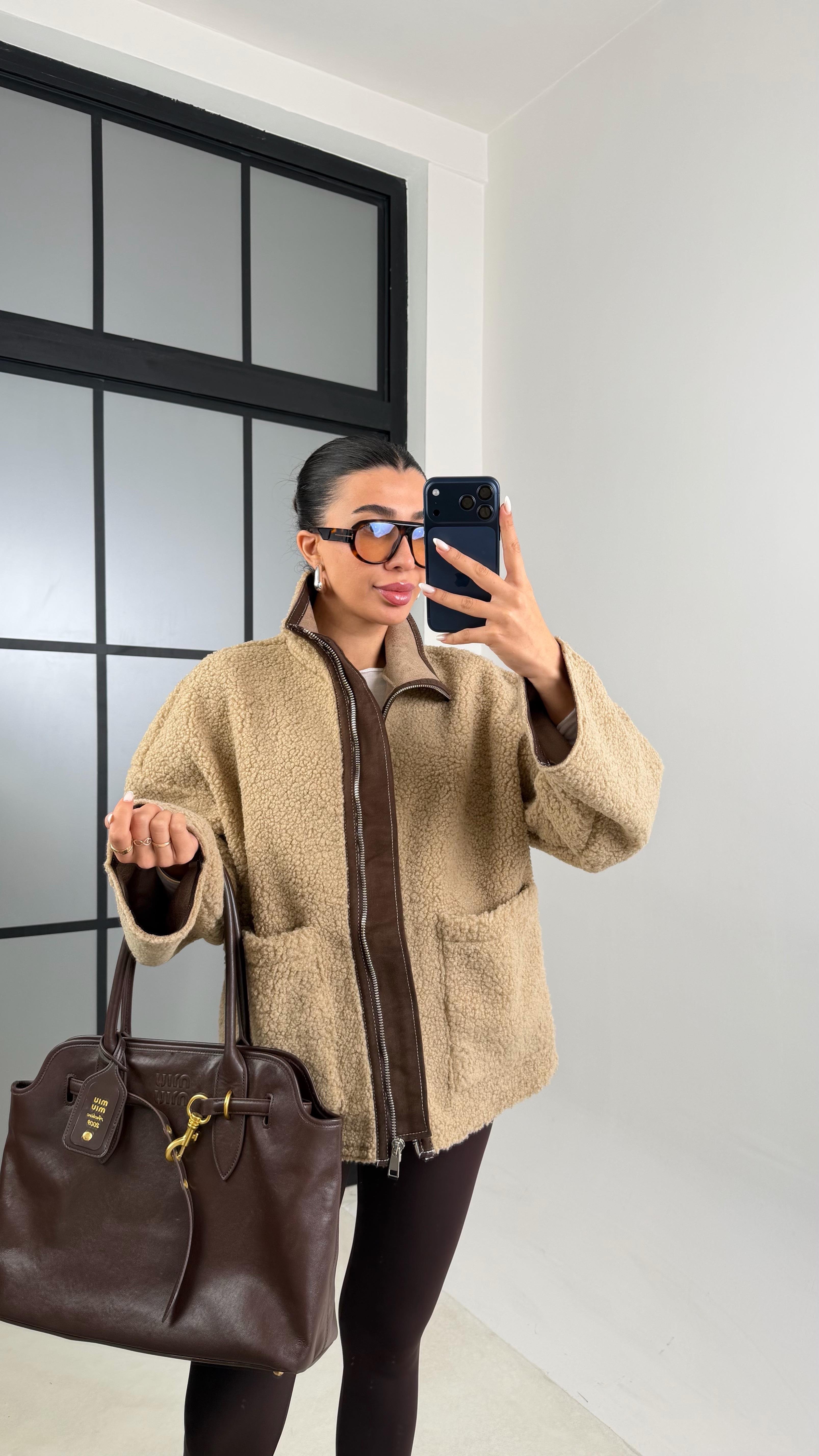 Vizon Cepli Fermuarlı Peluş Mont GAUS-00602GAUS الجواكيت GAUS-00602