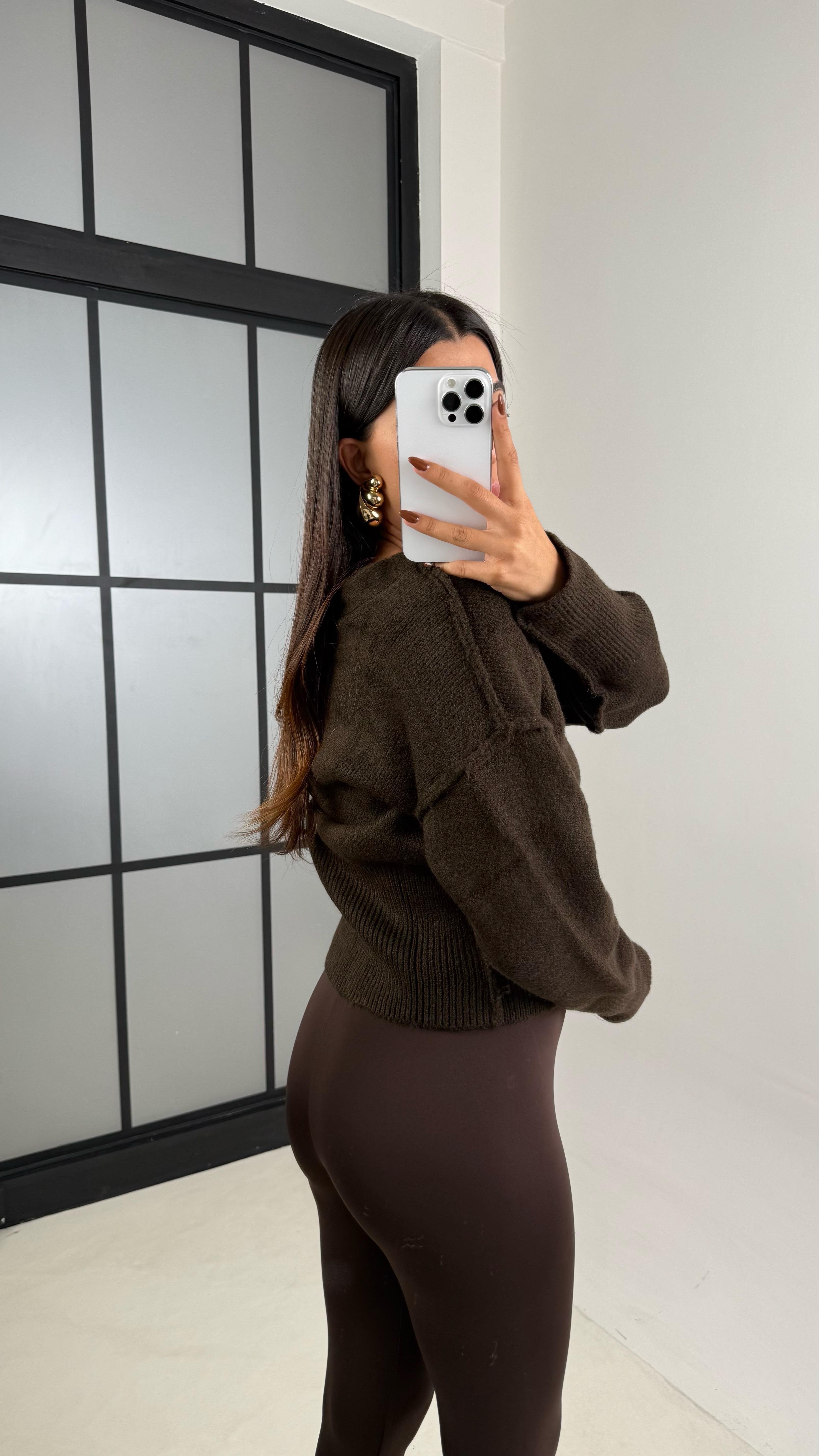 Acı Kahve Topuktan Geçirmeli Yumuşak Dokulu Tayt GAUS-00215GAUSTAYTGAUS-00215