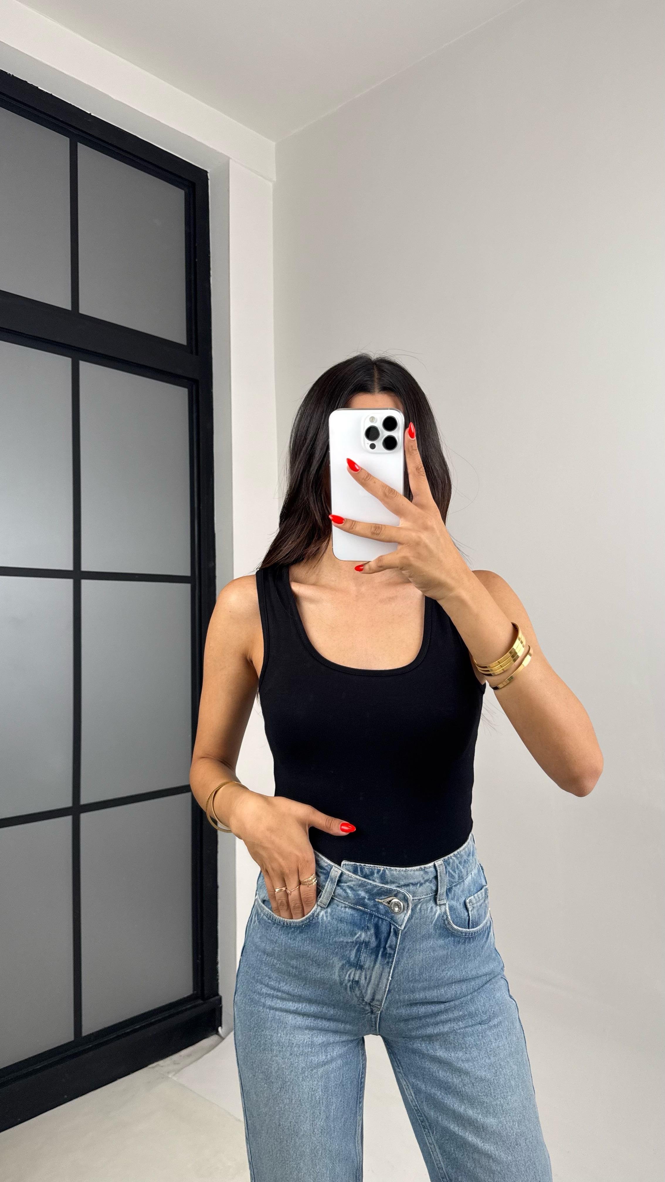 Siyah OYS Muadil Modal Kumaş Atlet GAUS-009GAUSTshirtGAUS-009