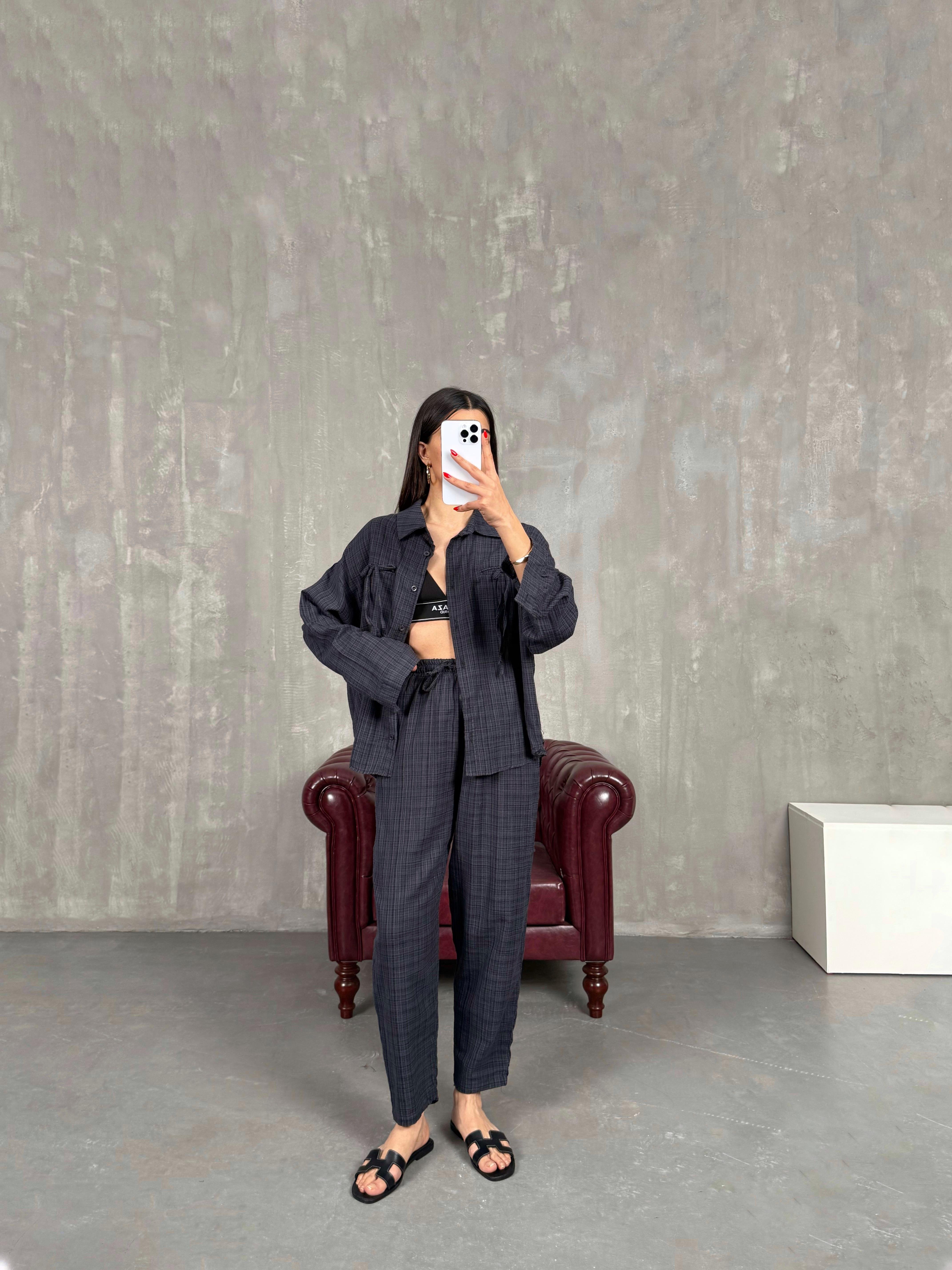 Antrasit Kareli Keten Takım Gaus00194GausTAKIMGU1001455