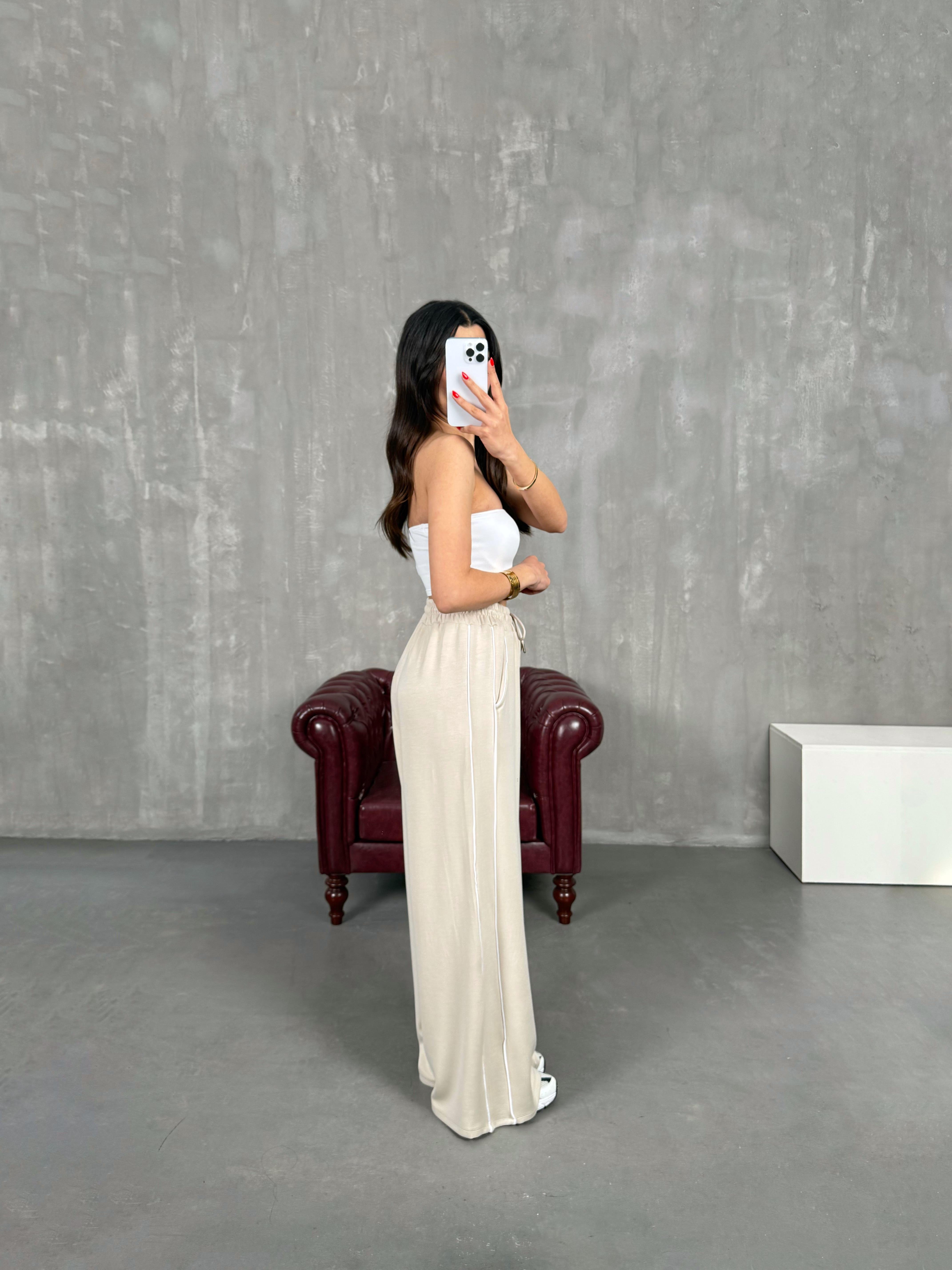 Taş Şeritli Modal Kumaş Eşofman Altı Gaus00180GausEŞOFMANGU1001422