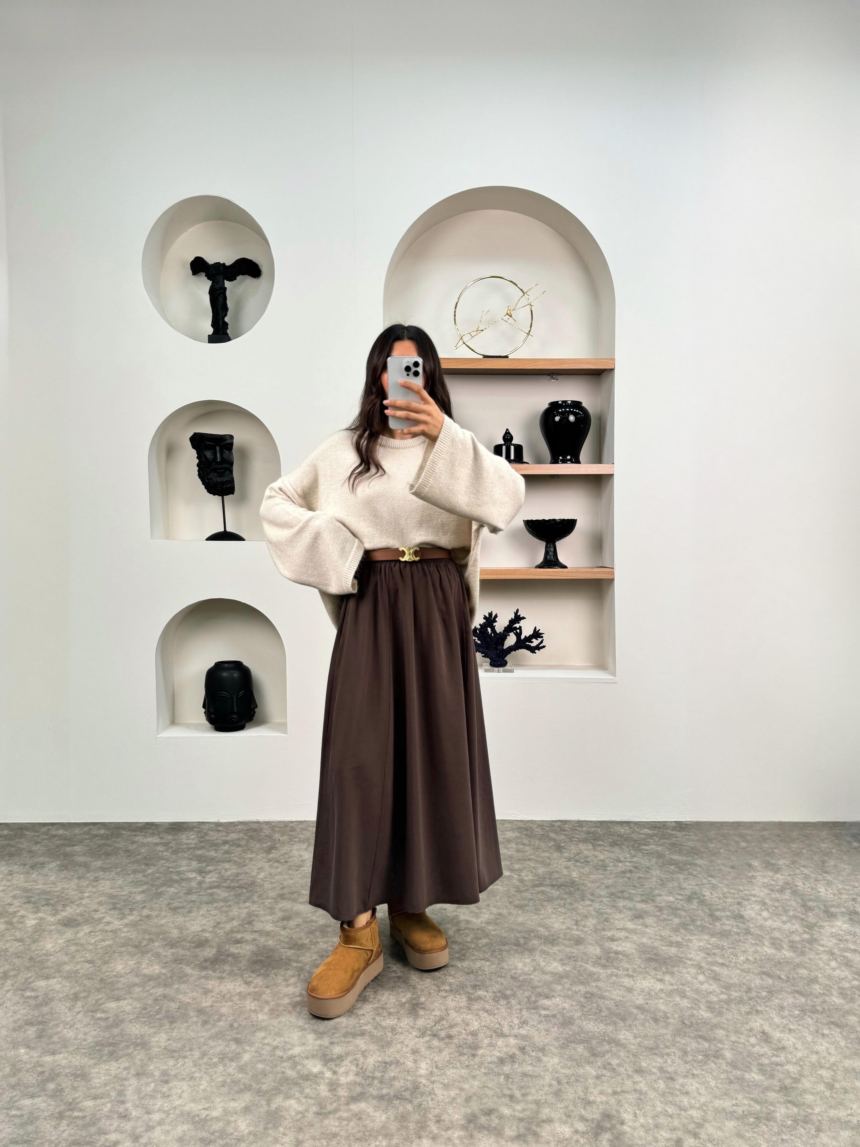 Sassa Acı Kahve Beli Lastikli Kalın Cepli Tensel EtekGausETEKGU008991