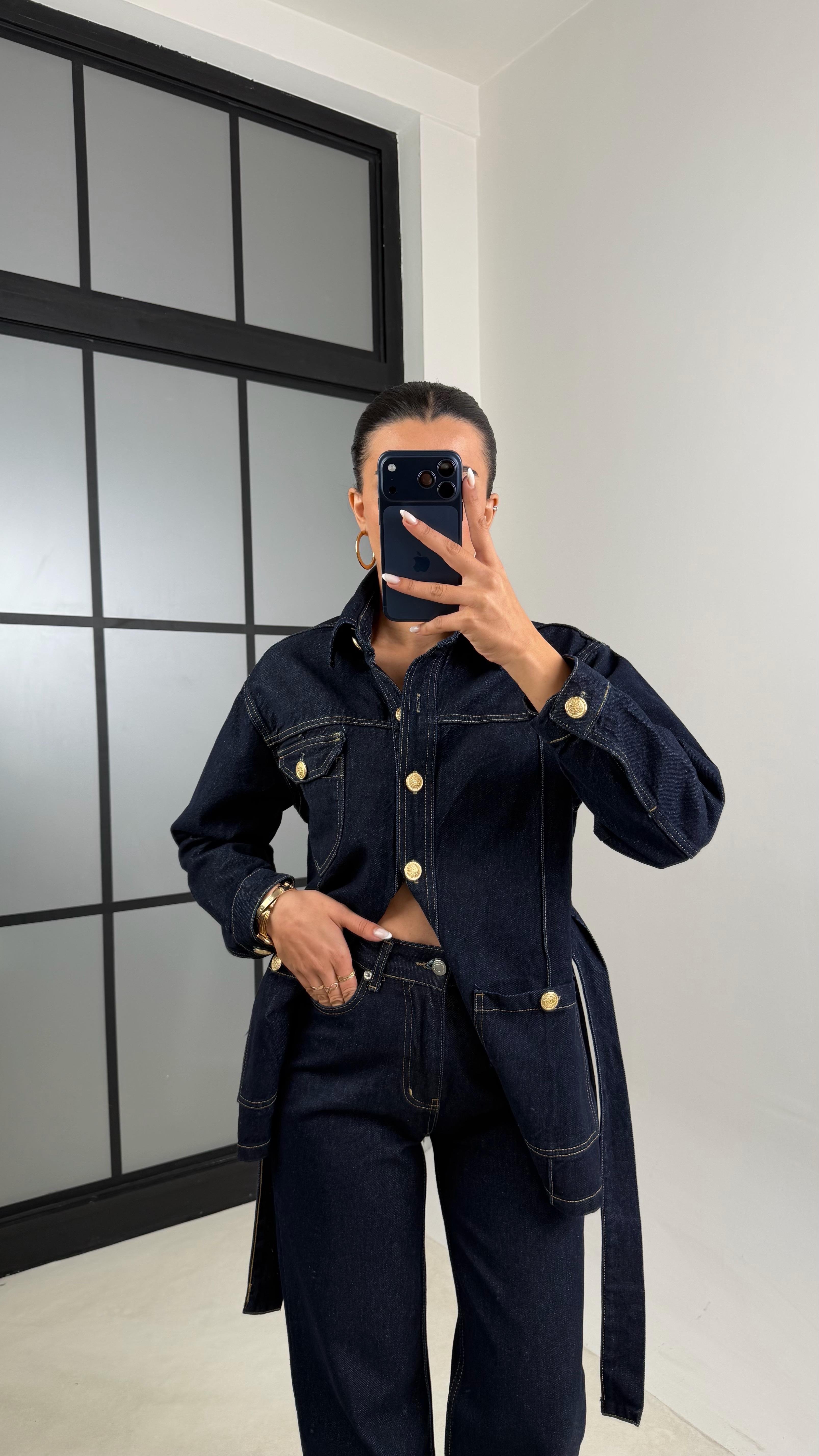 Lacivert Gold Düğmeli Tasarım Ceket Pantolon İkili Takım GAUS-00586GAUSTAKIMGAUS-00586