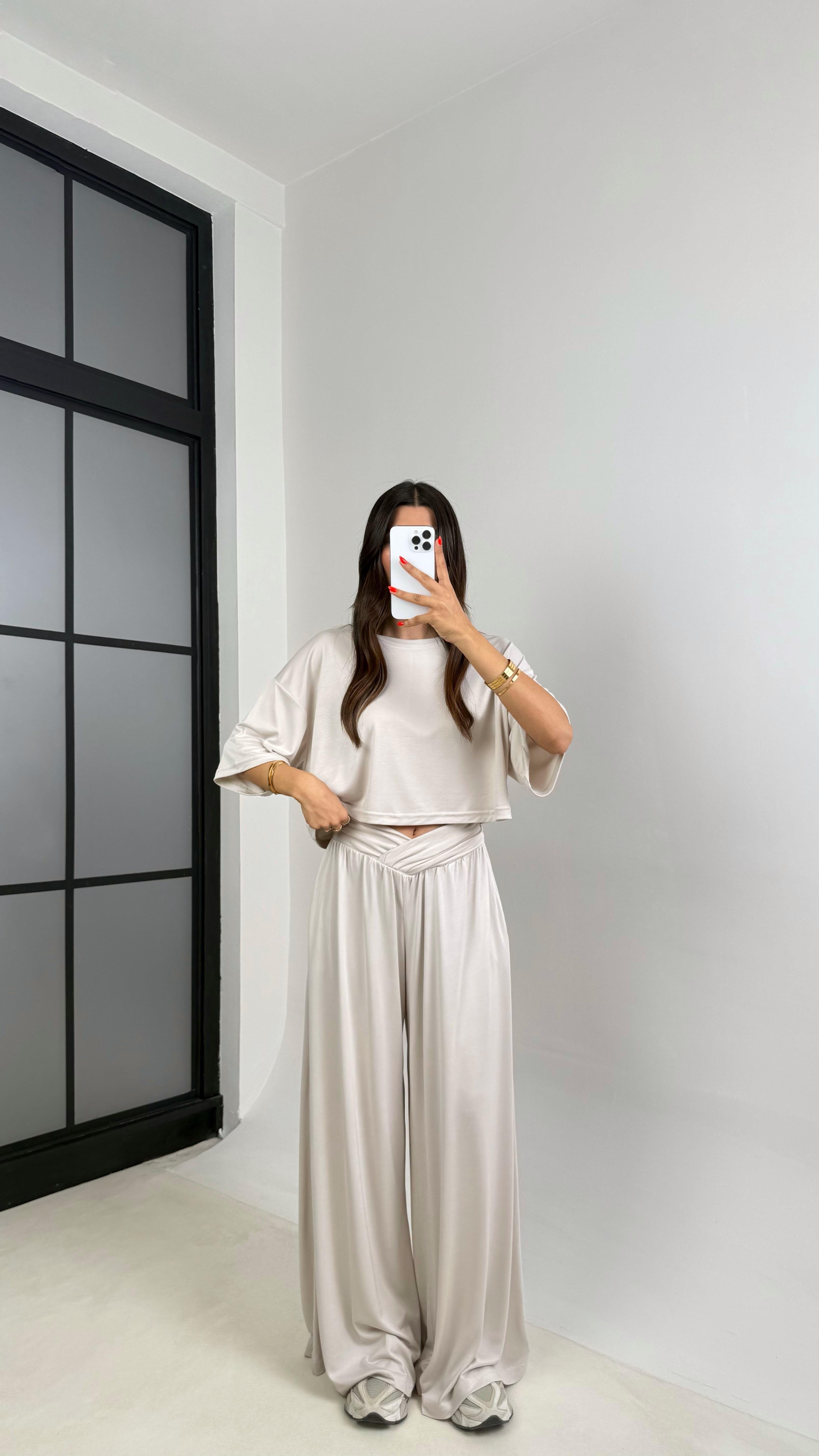 Taş Bluz Beli Lastikli Pantolon OYS Muadil Modal Takım GAUS-0011GAUSTAKIMGAUS-0011