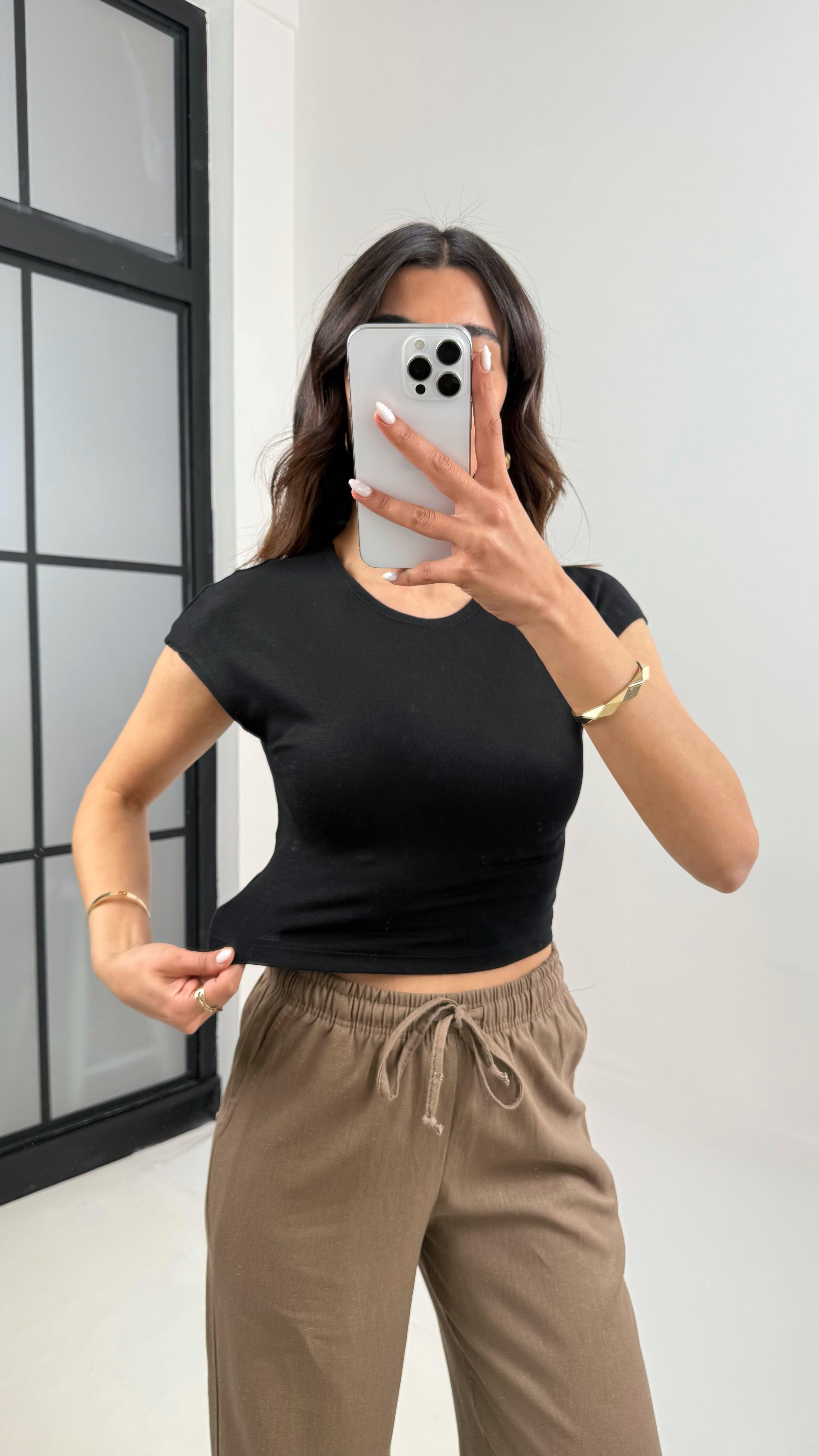 Siyah Basic Kısa Kol Tshirt Gaus00345GausTSHIRTGU1001803