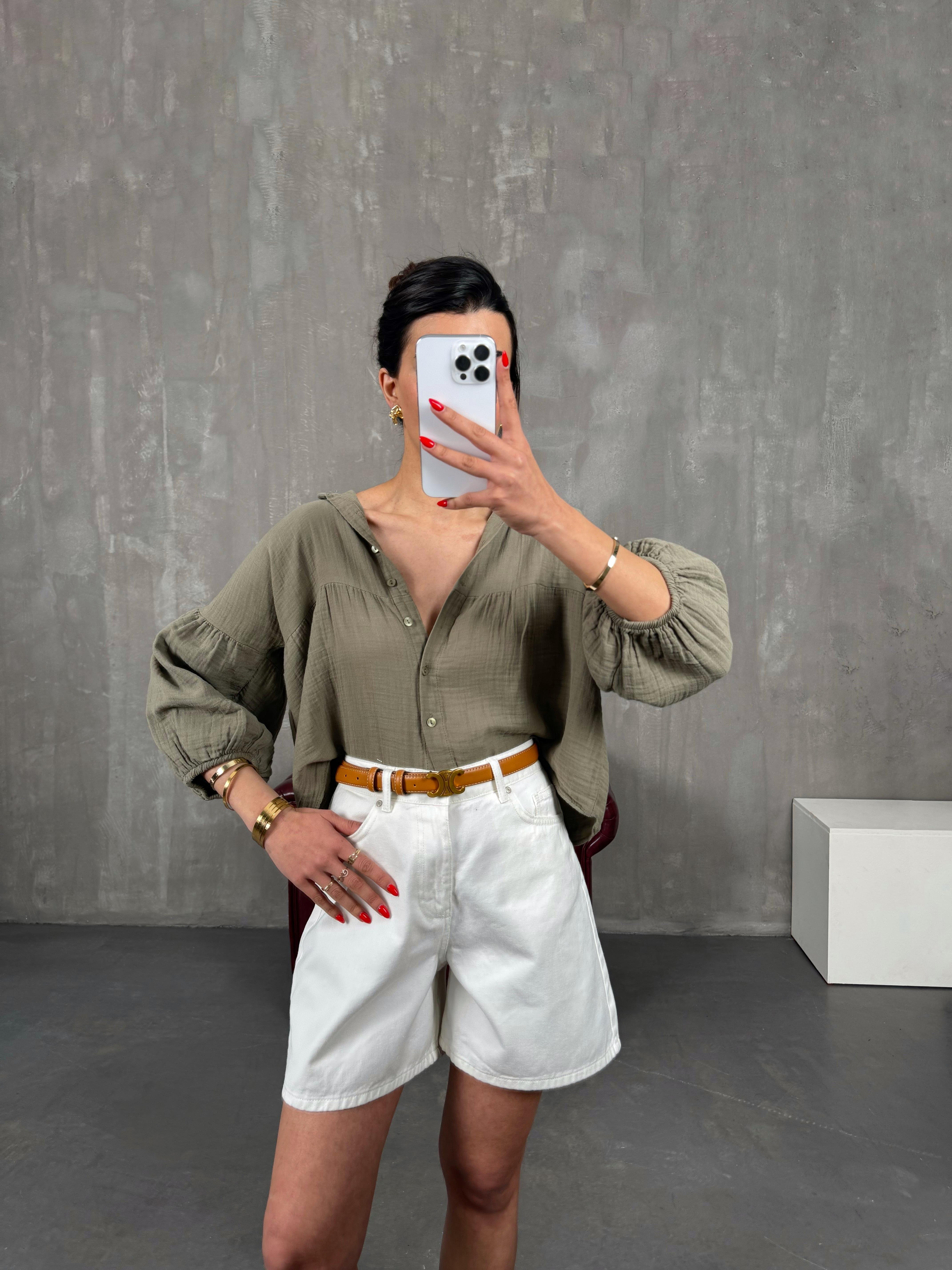 Ekru Denim Şort Gaus00221GausŞORTGU1001510