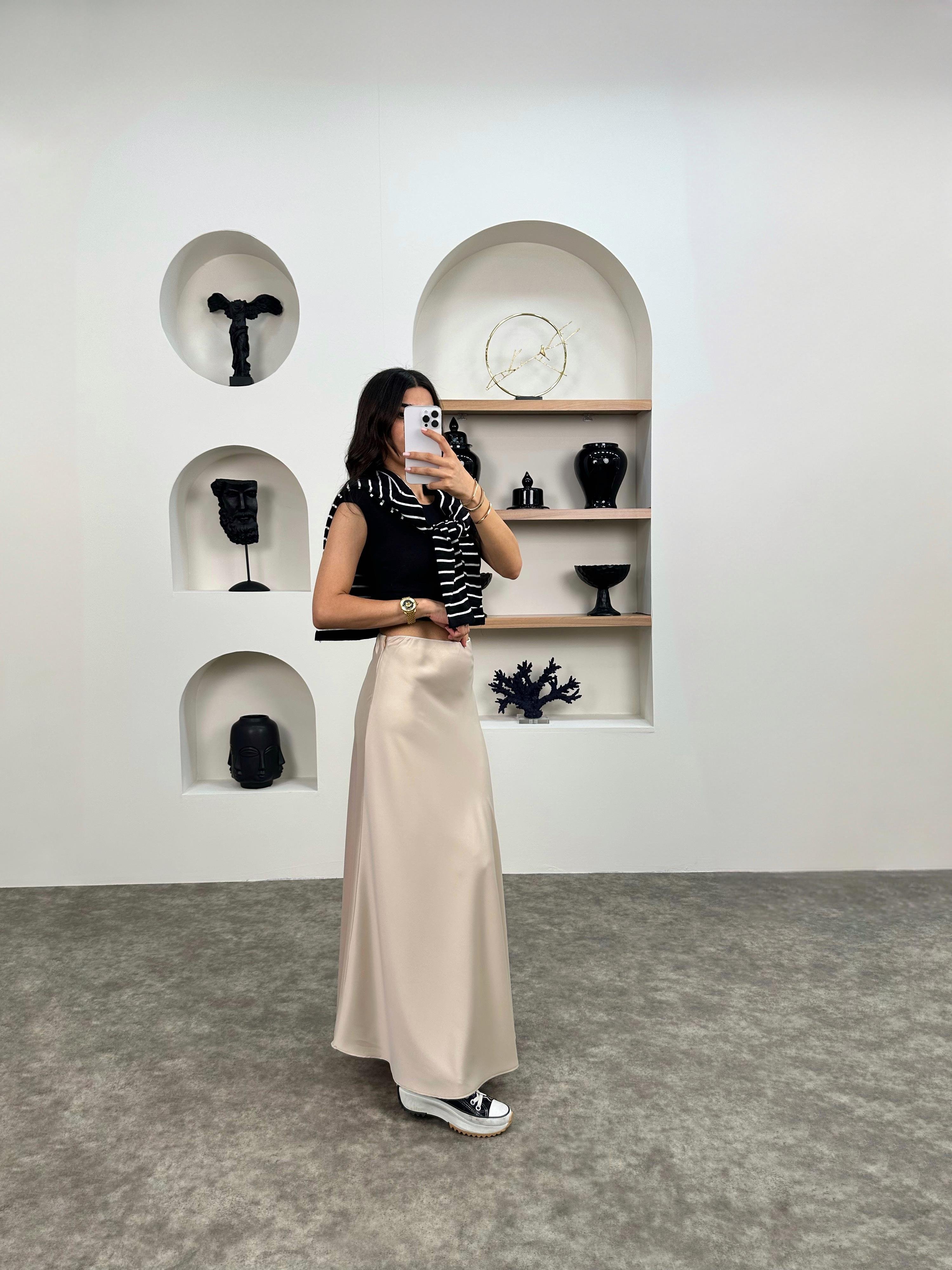 Oliv Taş Maxi Saten EtekGausETEKGU008937