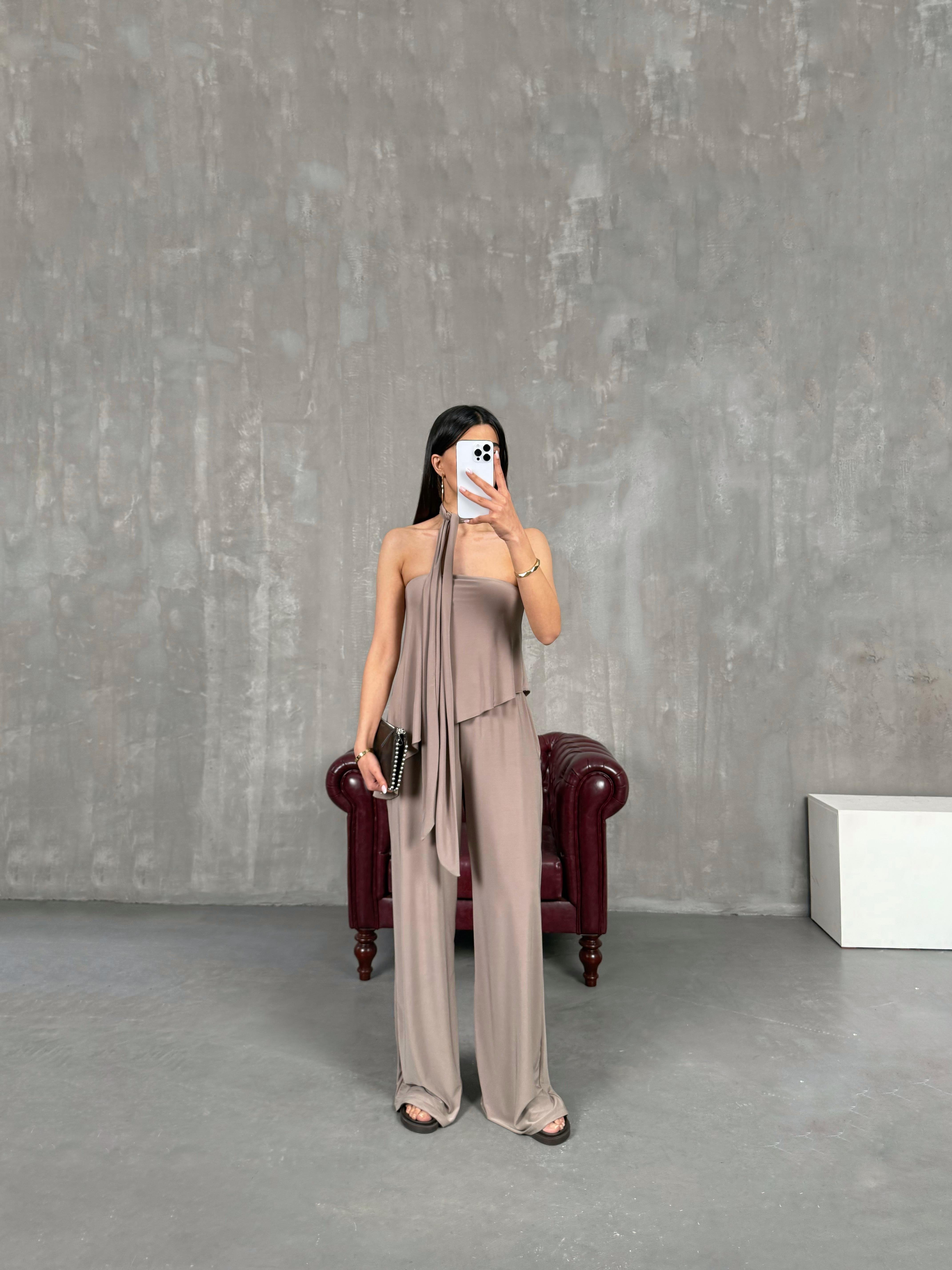 Vizon Asimetrik Kesim Fularlı İkili Takım Gaus00274GausTAKIMGU1001637