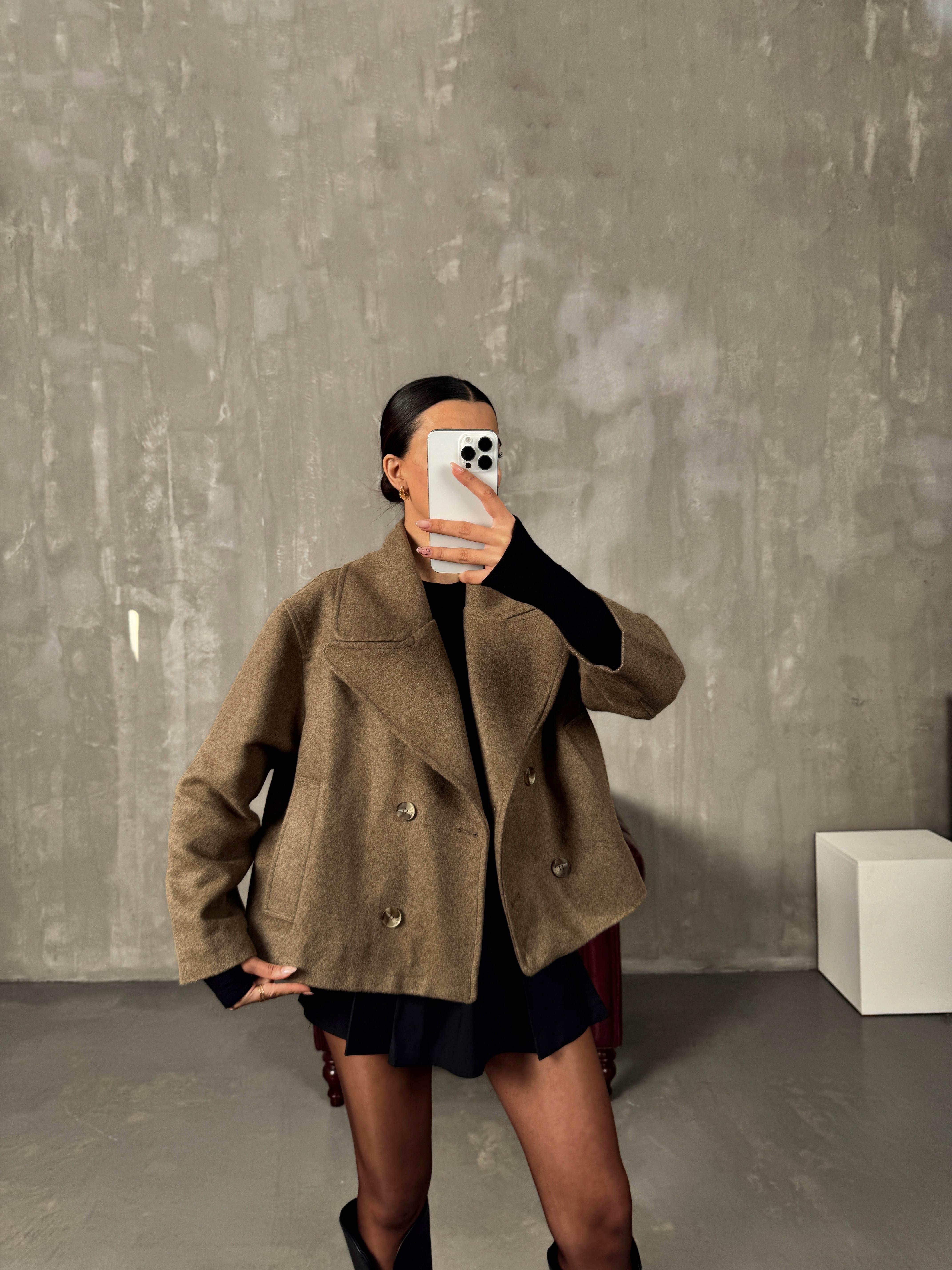 Bobby Kahve ZR Model Astarlı Kaşe CeketGausCEKETGU00904221