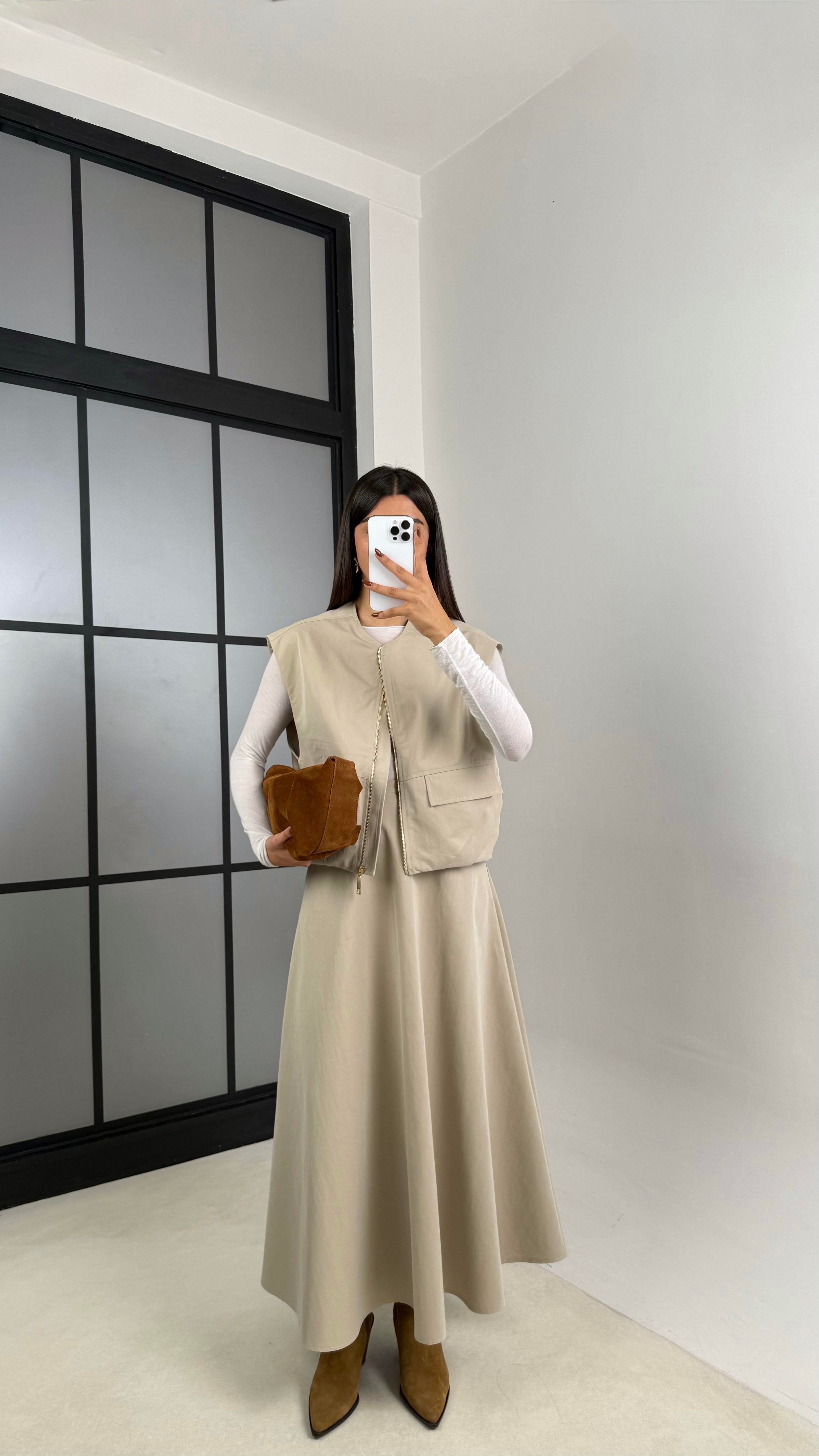 Taş Astarlı Cep Detaylı Yelek Etek İkili Premium Takım GAUS-00181GAUSTAKIMGAUS-00181