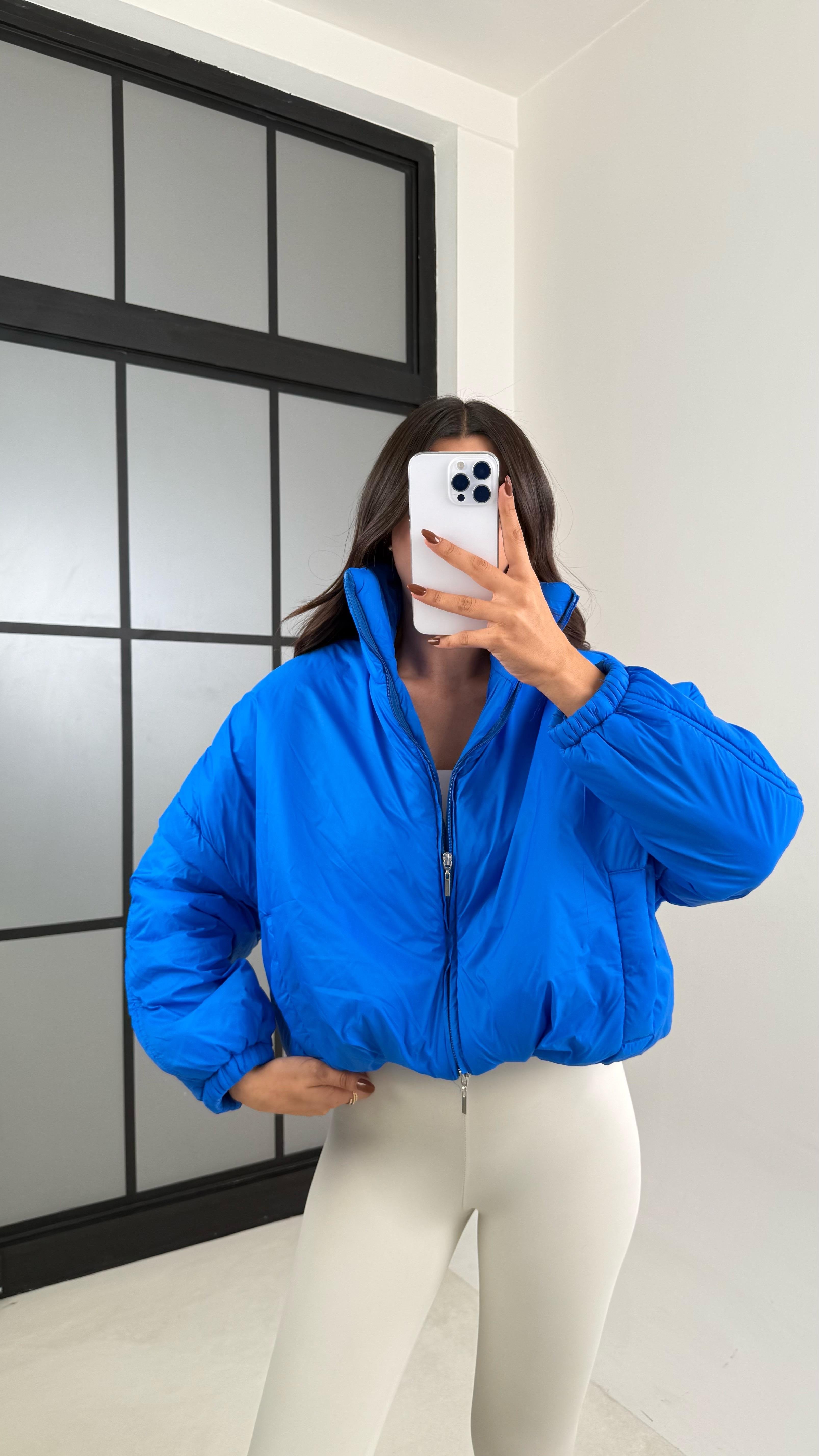 Mavi Kısa Şişme Mont GAUS-00137GAUS الجواكيت GAUS-00137