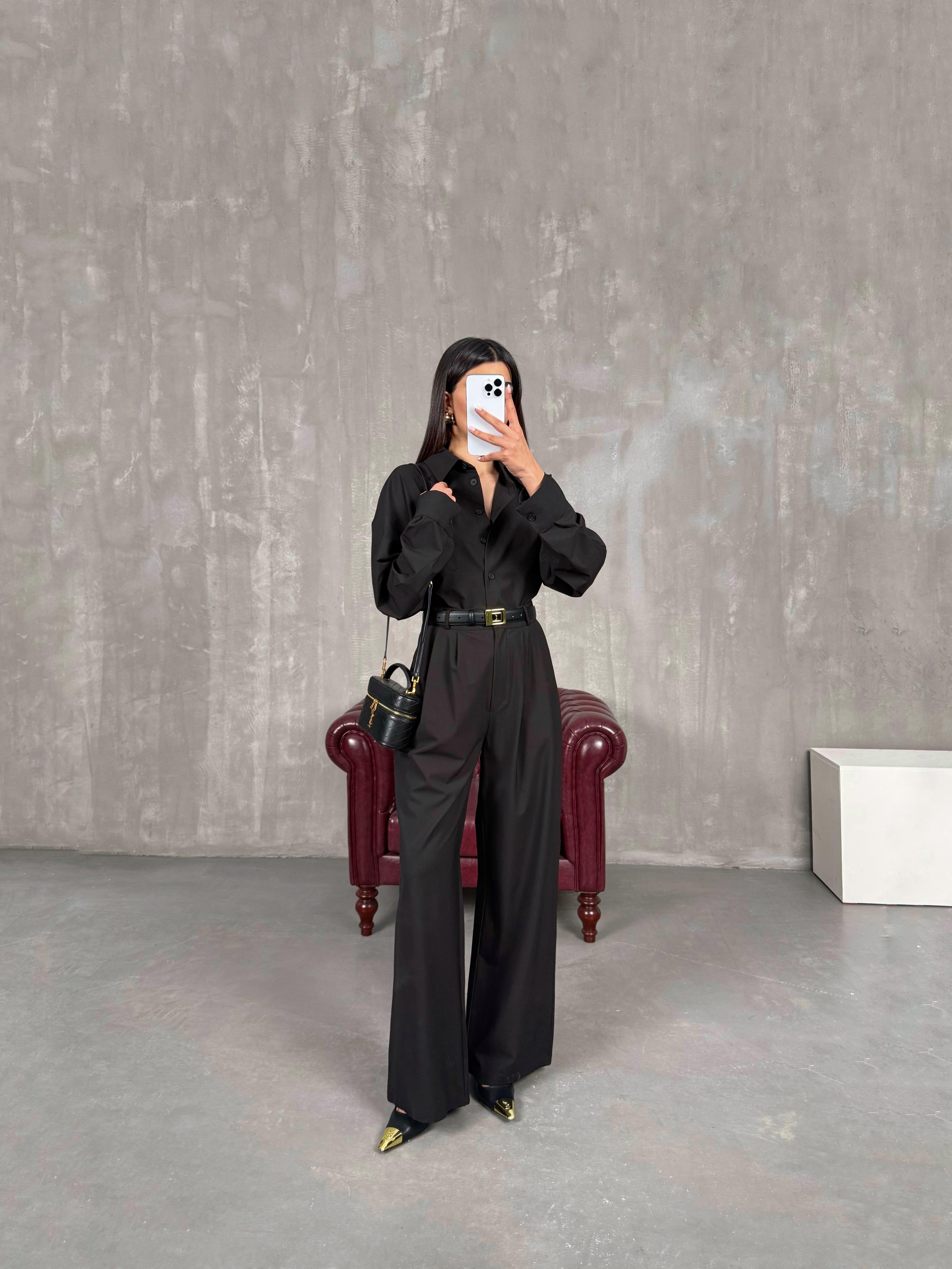 Koyu Kahve İthal Kumaş Premium Gömlek Pantolon İkili Takım Gaus00273GausTAKIMGU1001633