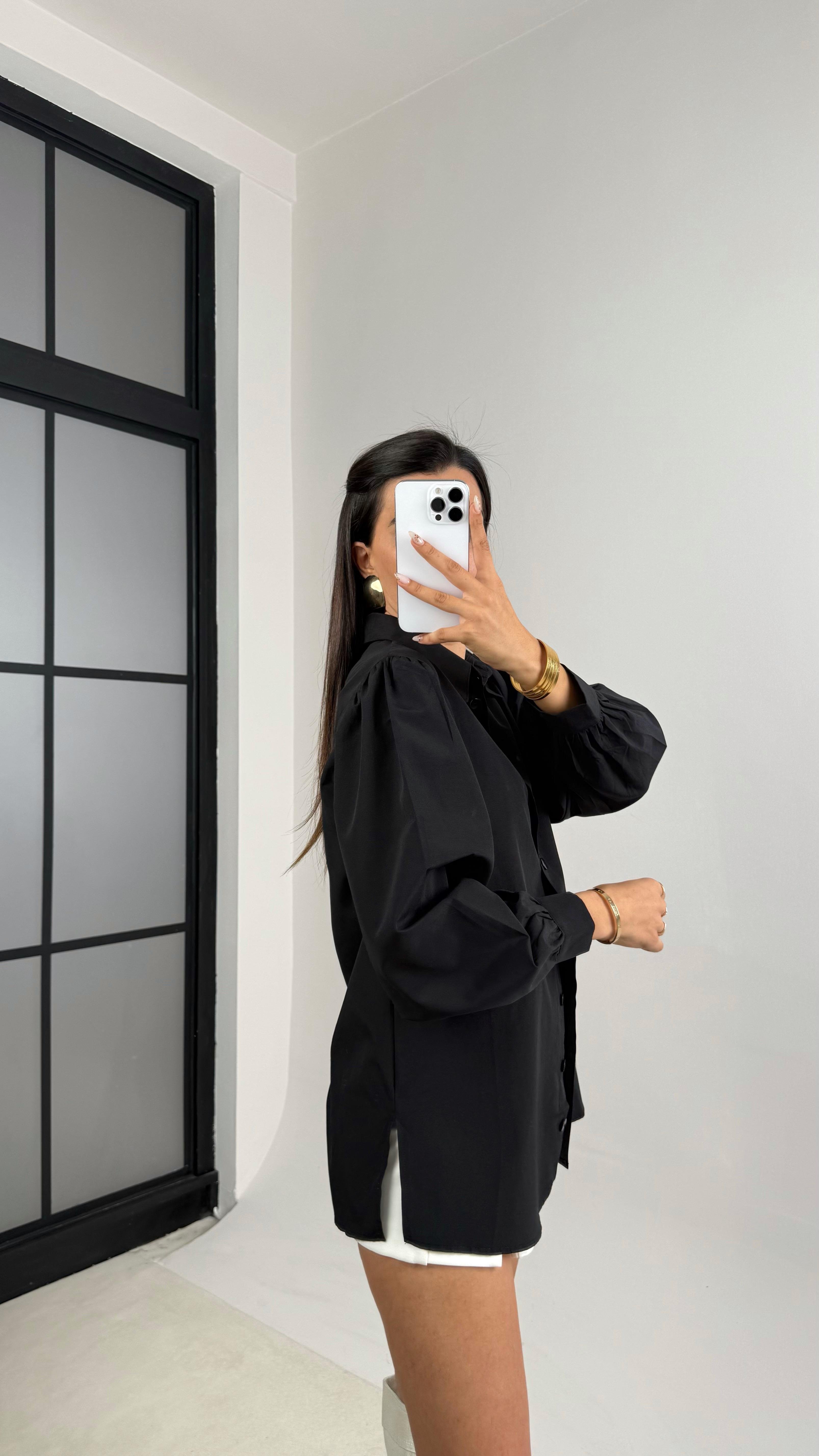 Siyah Premium Basic Gömlek GAUS-00104GAUS القمصان GAUS-00104