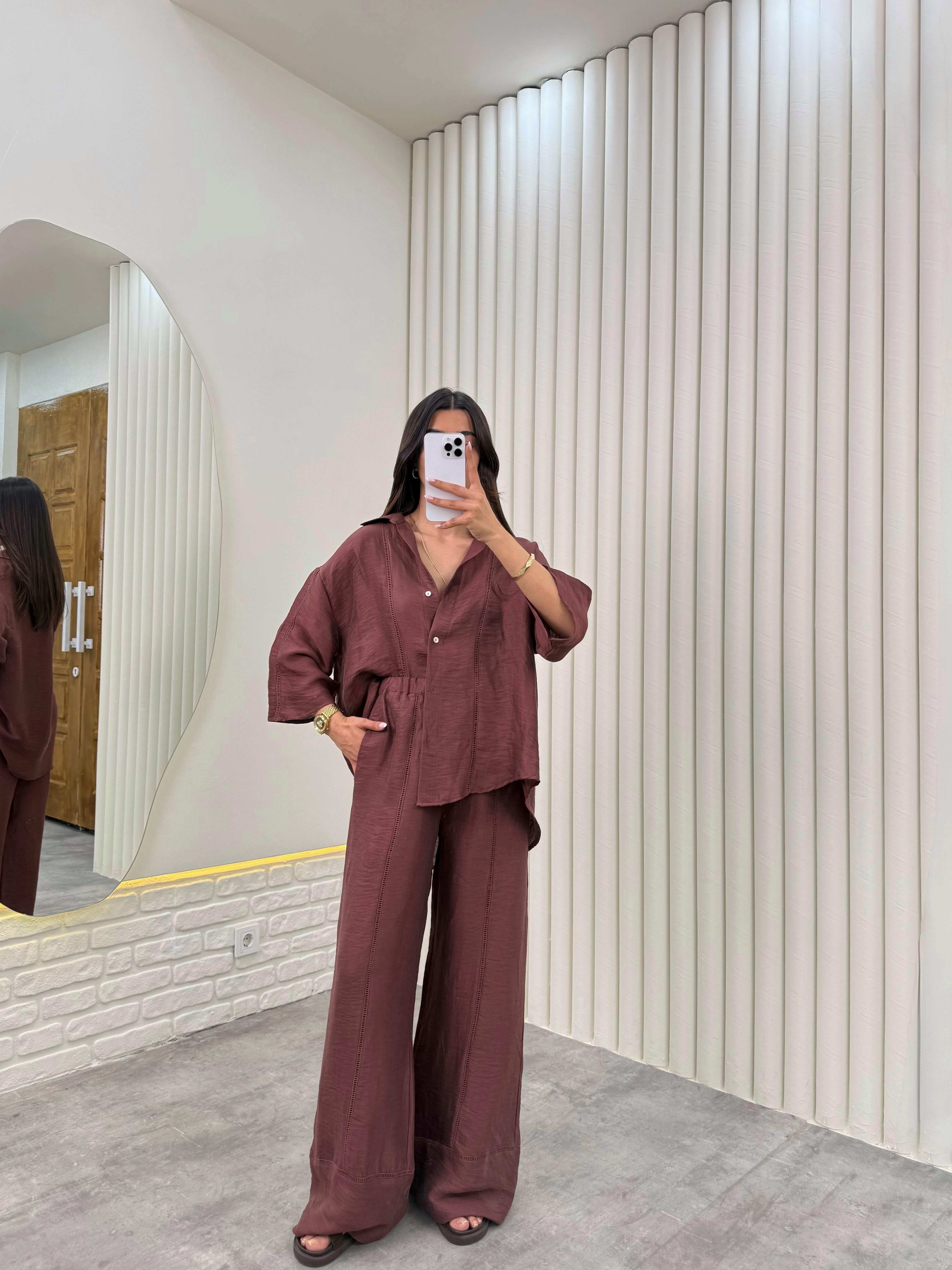 Mürdüm  ZR Model Cepli İthal Keten Takım Gaus00312GausTAKIMGU1001716