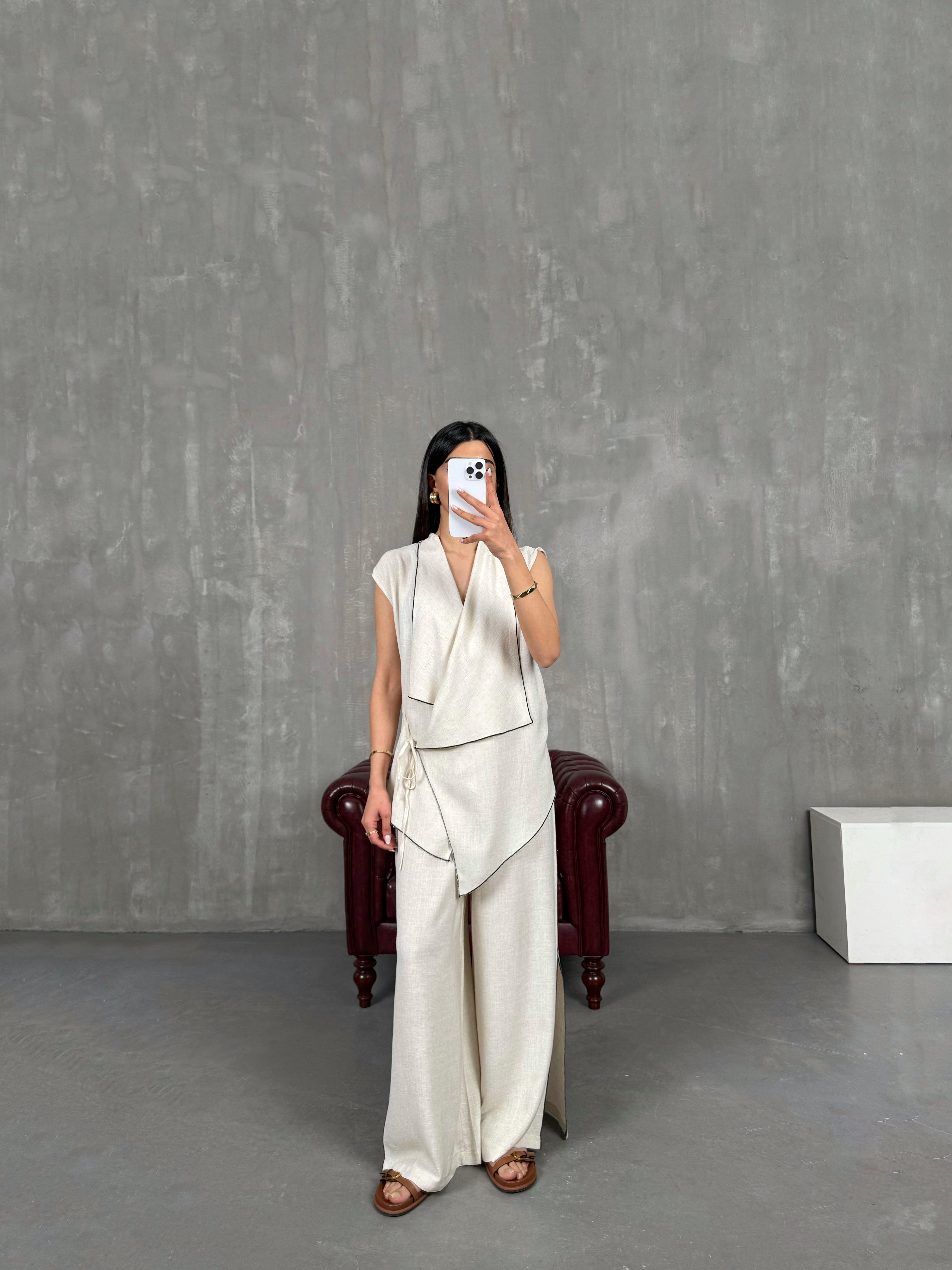 Md Muadil Taş Premium Bağlama Detaylı Yırtmaçlı Takım Gaus00270GausTAKIMGU1001623