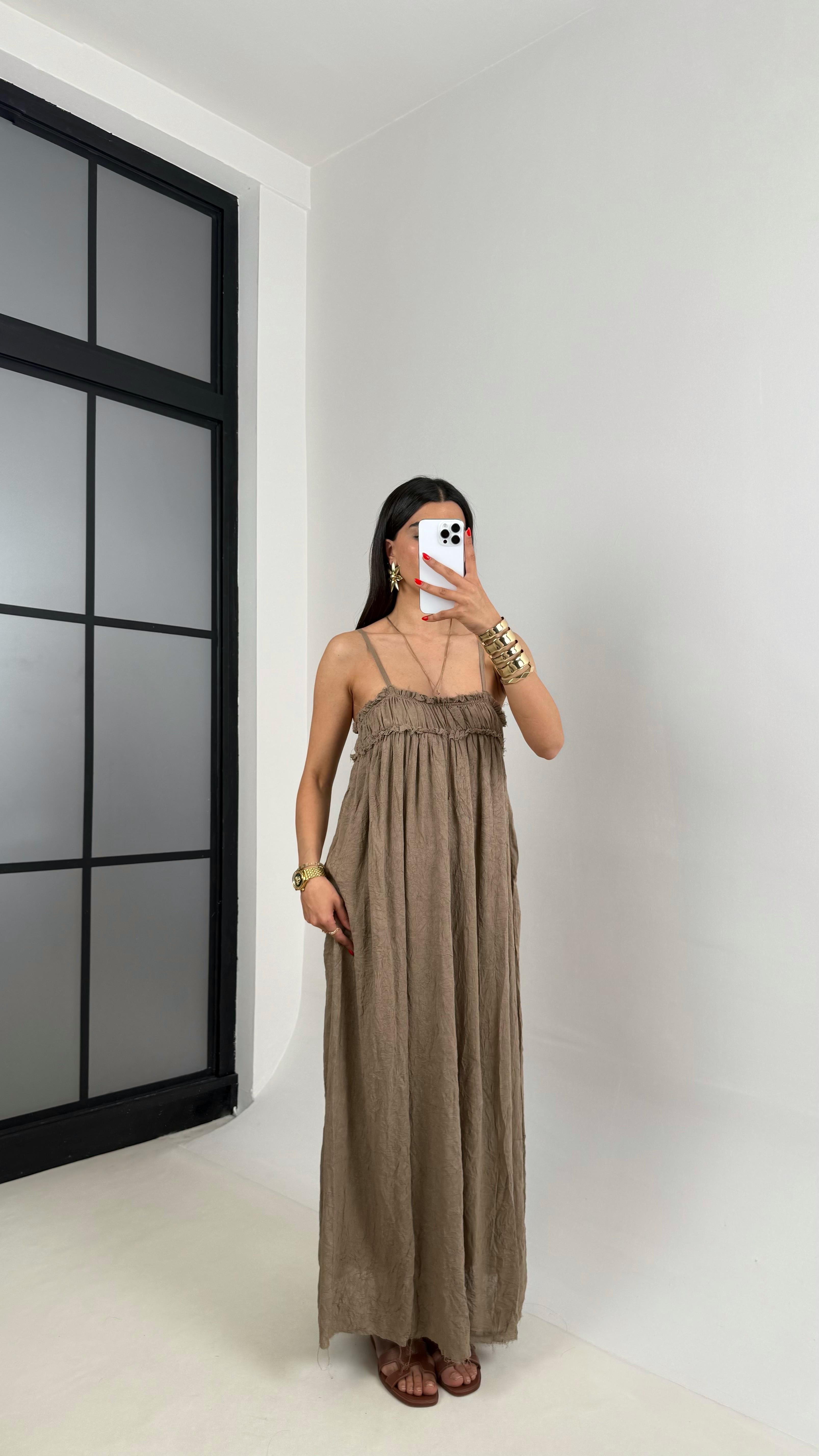 Vizon Ayarlanabilir Askılı Astarlı Gipeli Tasarım Keten Takım Gaus00484GausELBİSEGU1002135