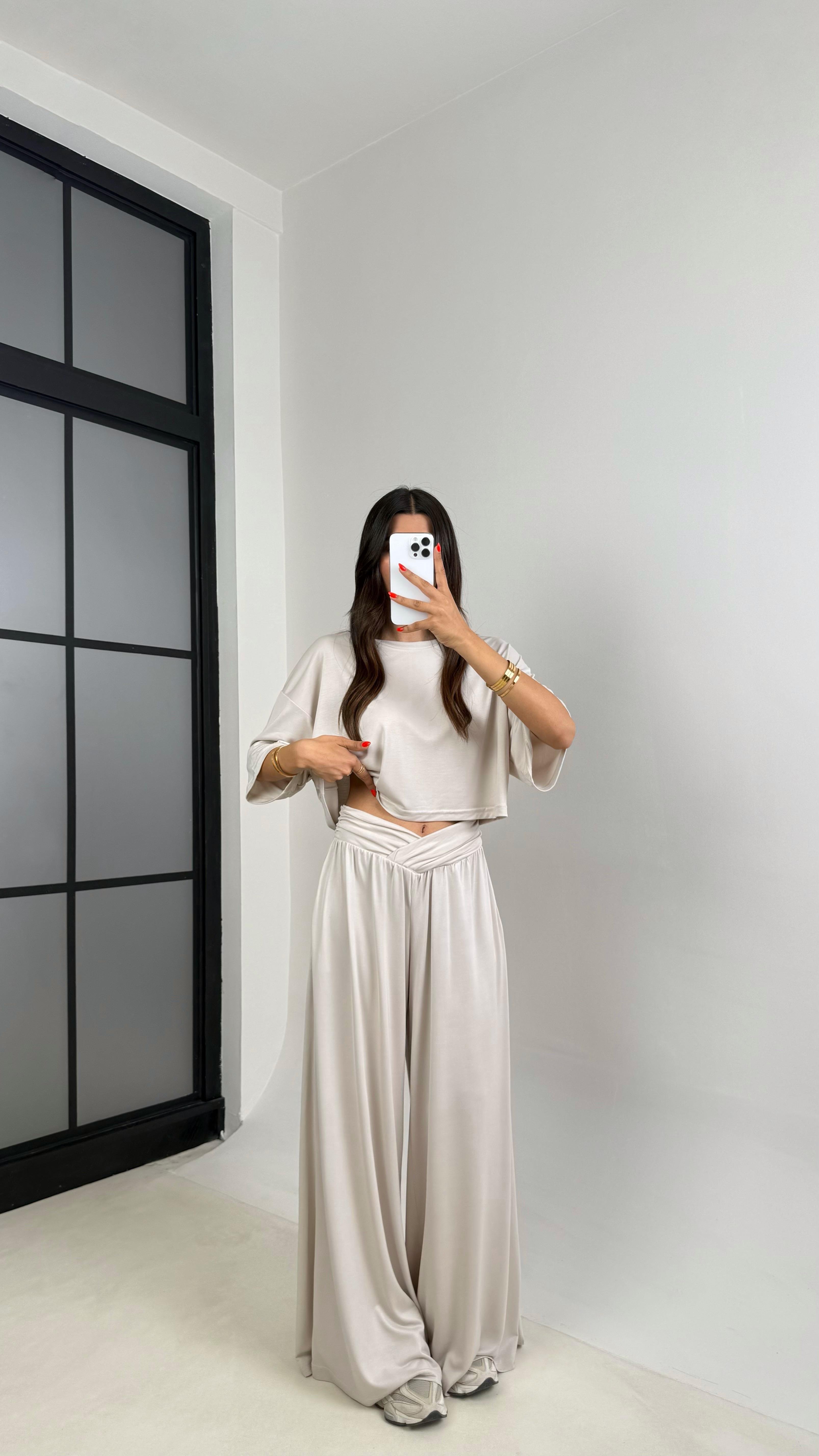 Taş Bluz Beli Lastikli Pantolon OYS Muadil Modal Takım GAUS-0011GAUSTAKIMGAUS-0011