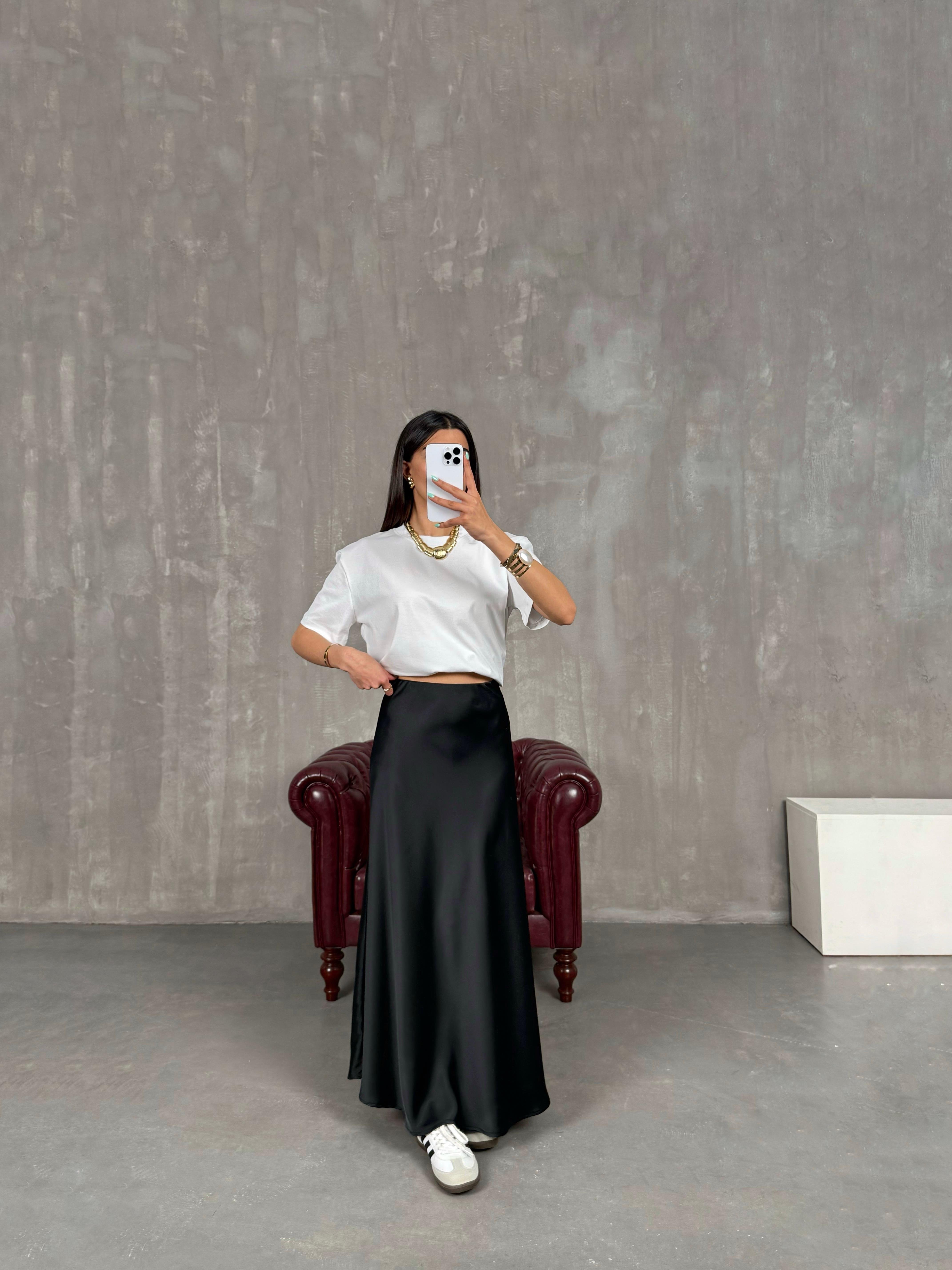 Siyah Saten Etek Gaus00252GausETEKGU1001584