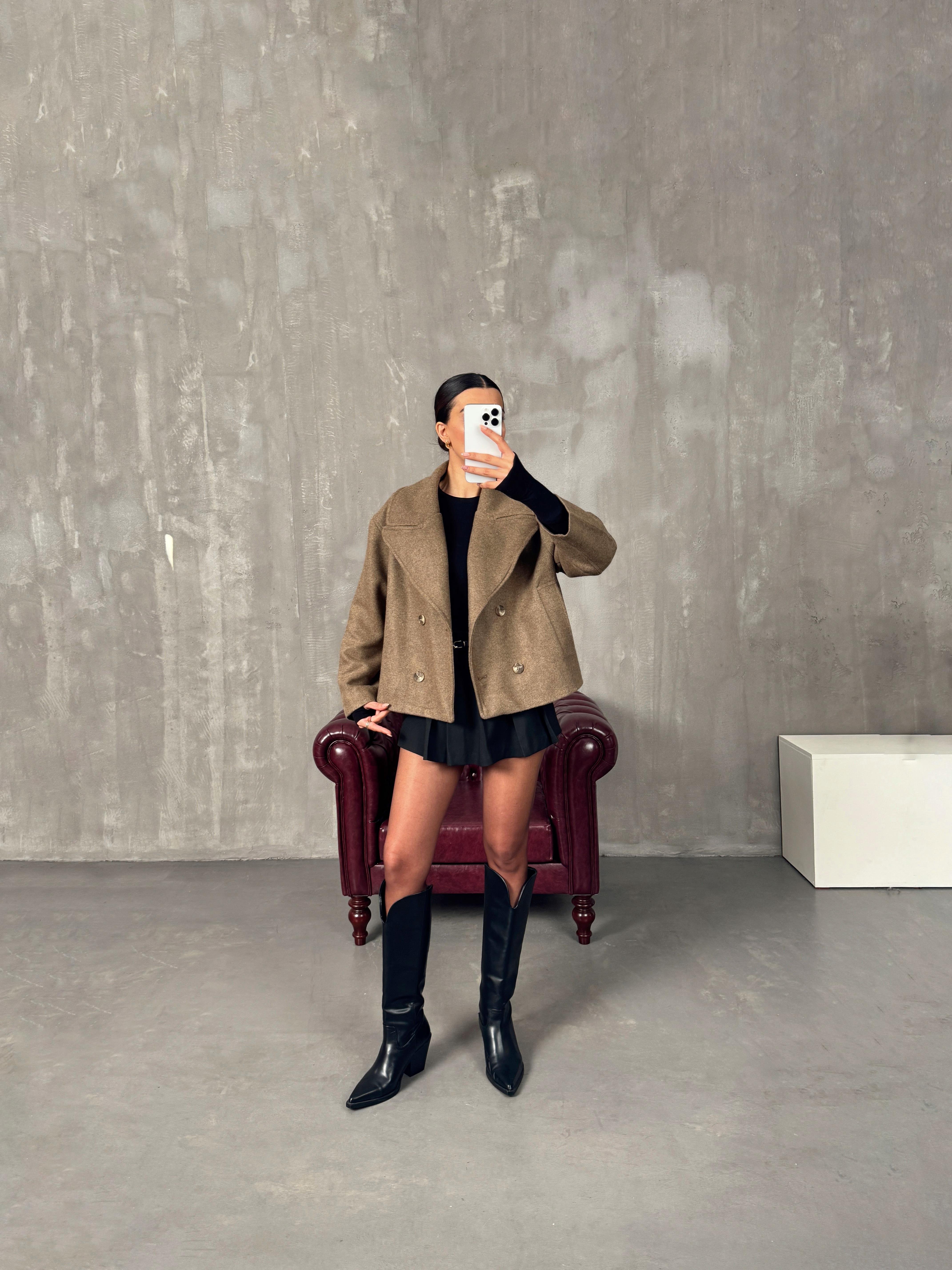 Bobby Kahve ZR Model Astarlı Kaşe CeketGausCEKETGU00904221