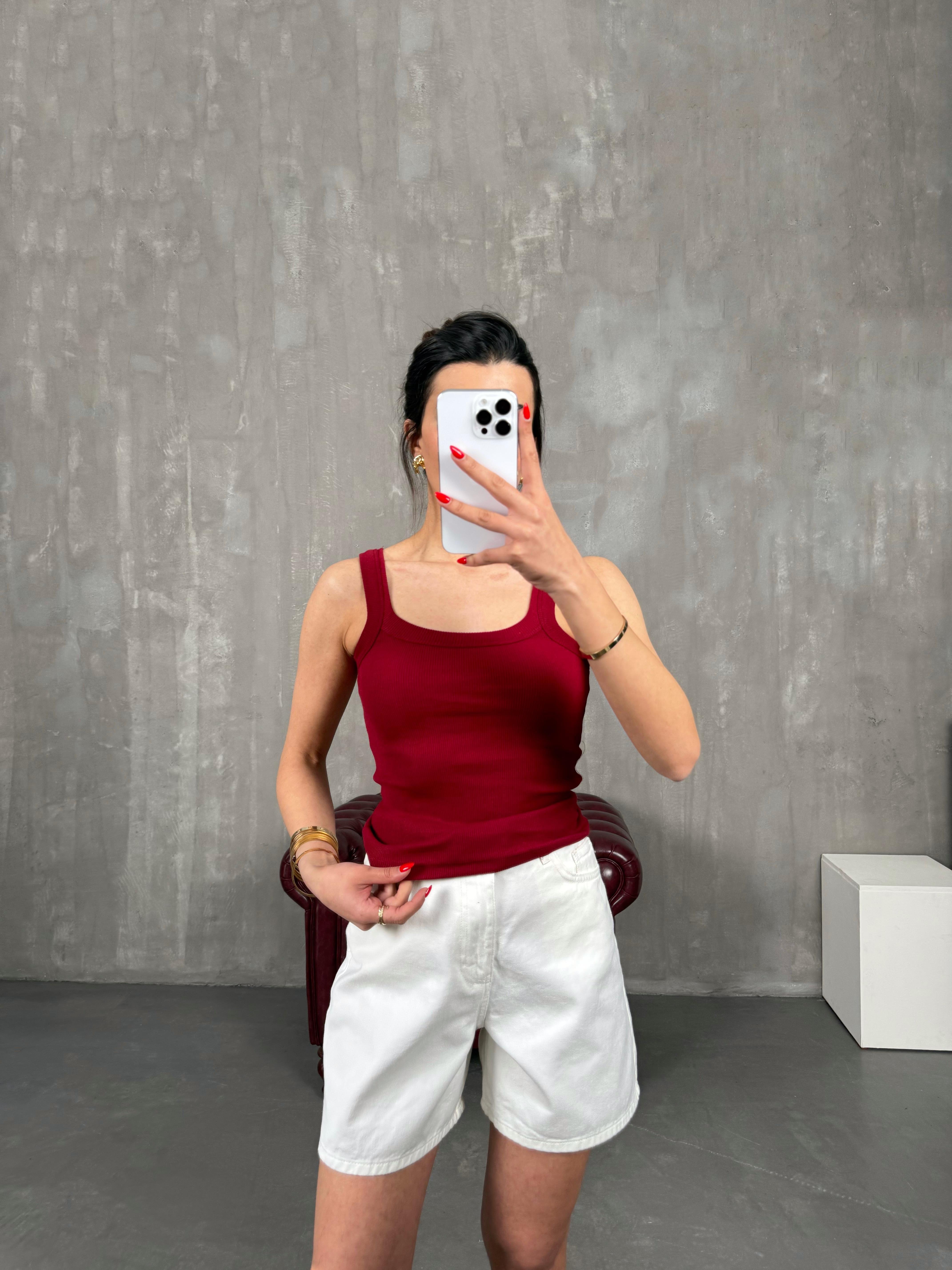 Bordo Askılı Crop Gaus00220GausCROPGU1001506