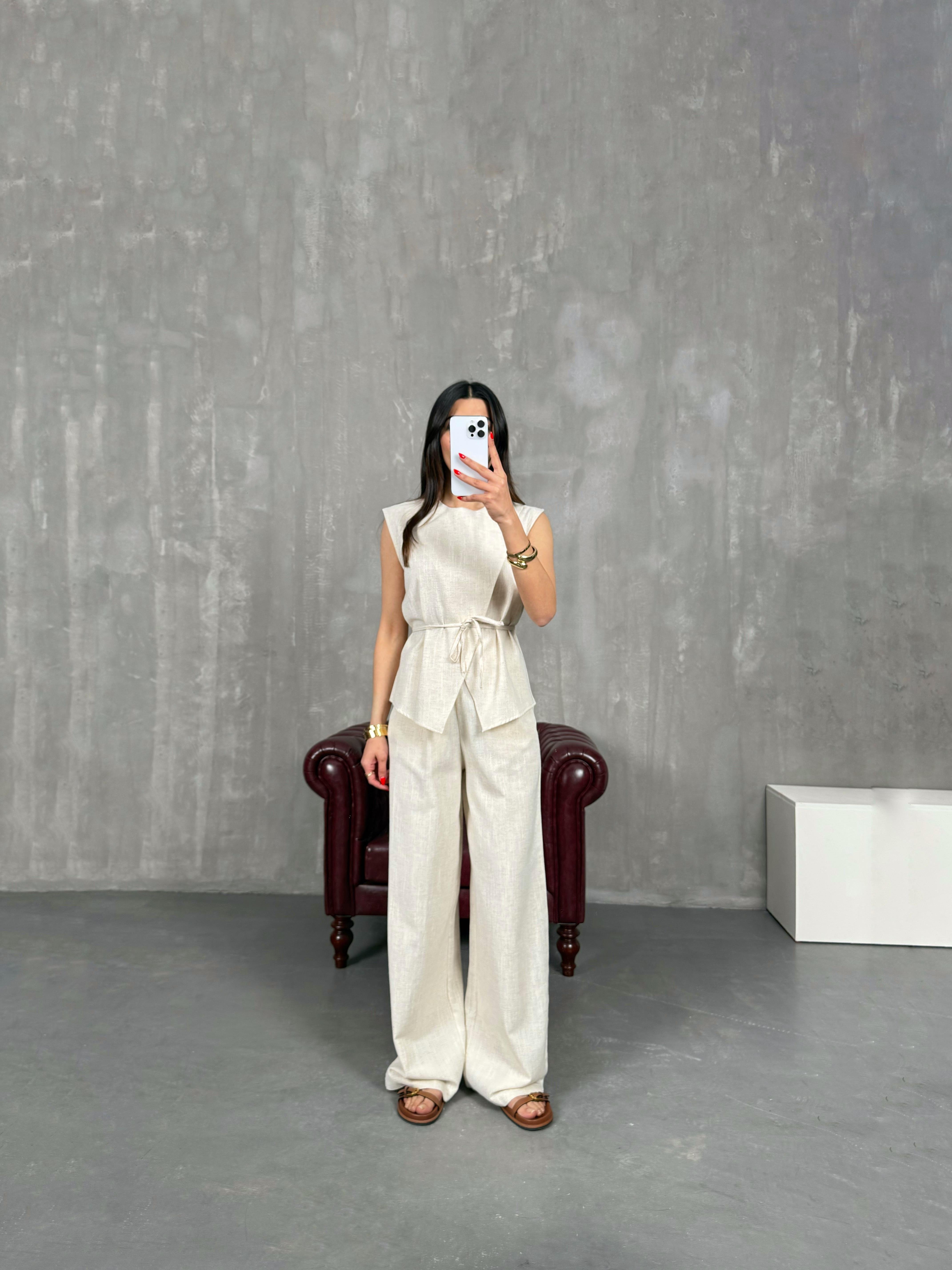 Taş Kuşaklı Keten Takım Gaus00214GausTAKIMGU1001497