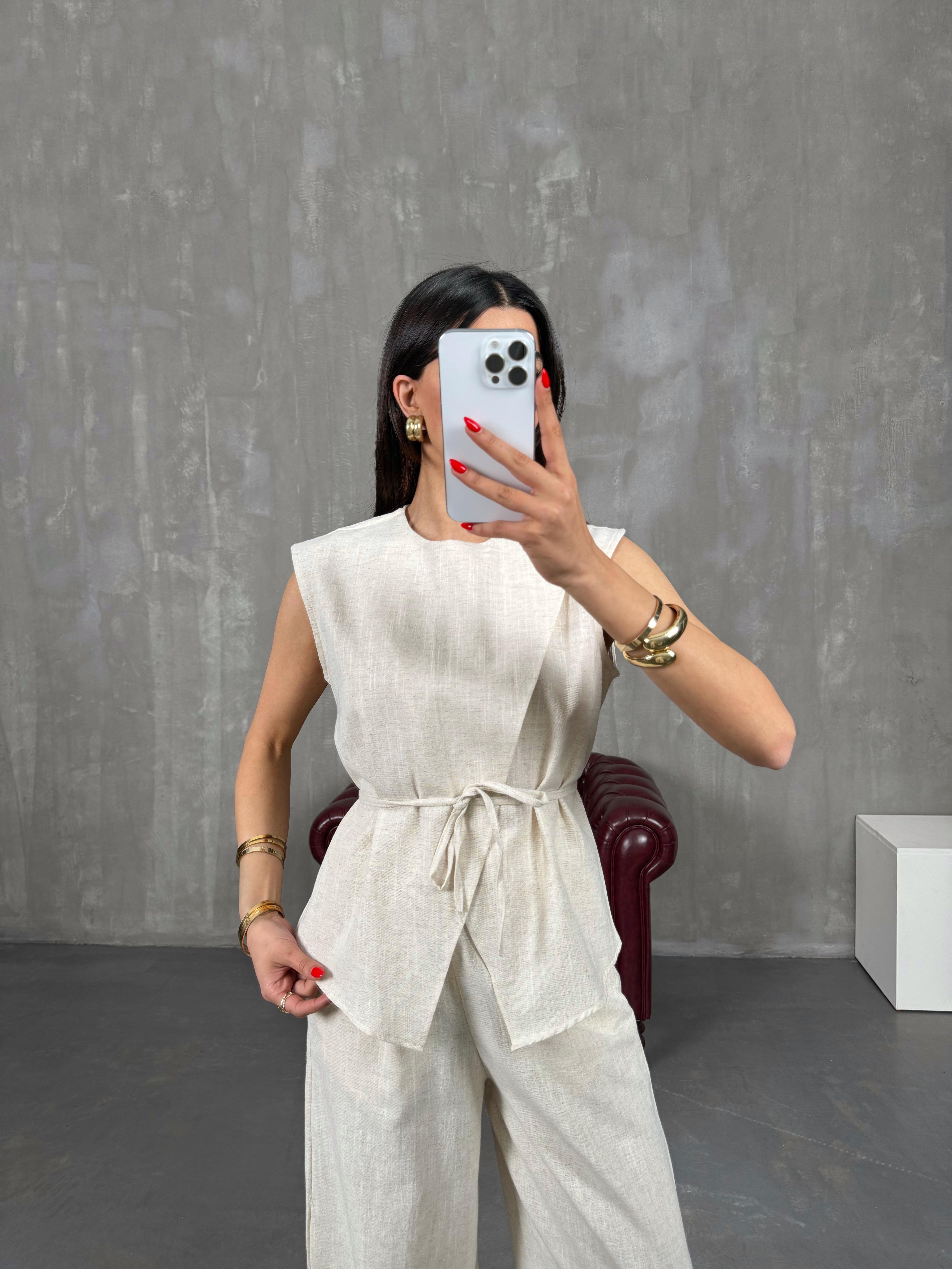 Taş Kuşaklı Keten Takım Gaus00214GausTAKIMGU1001497