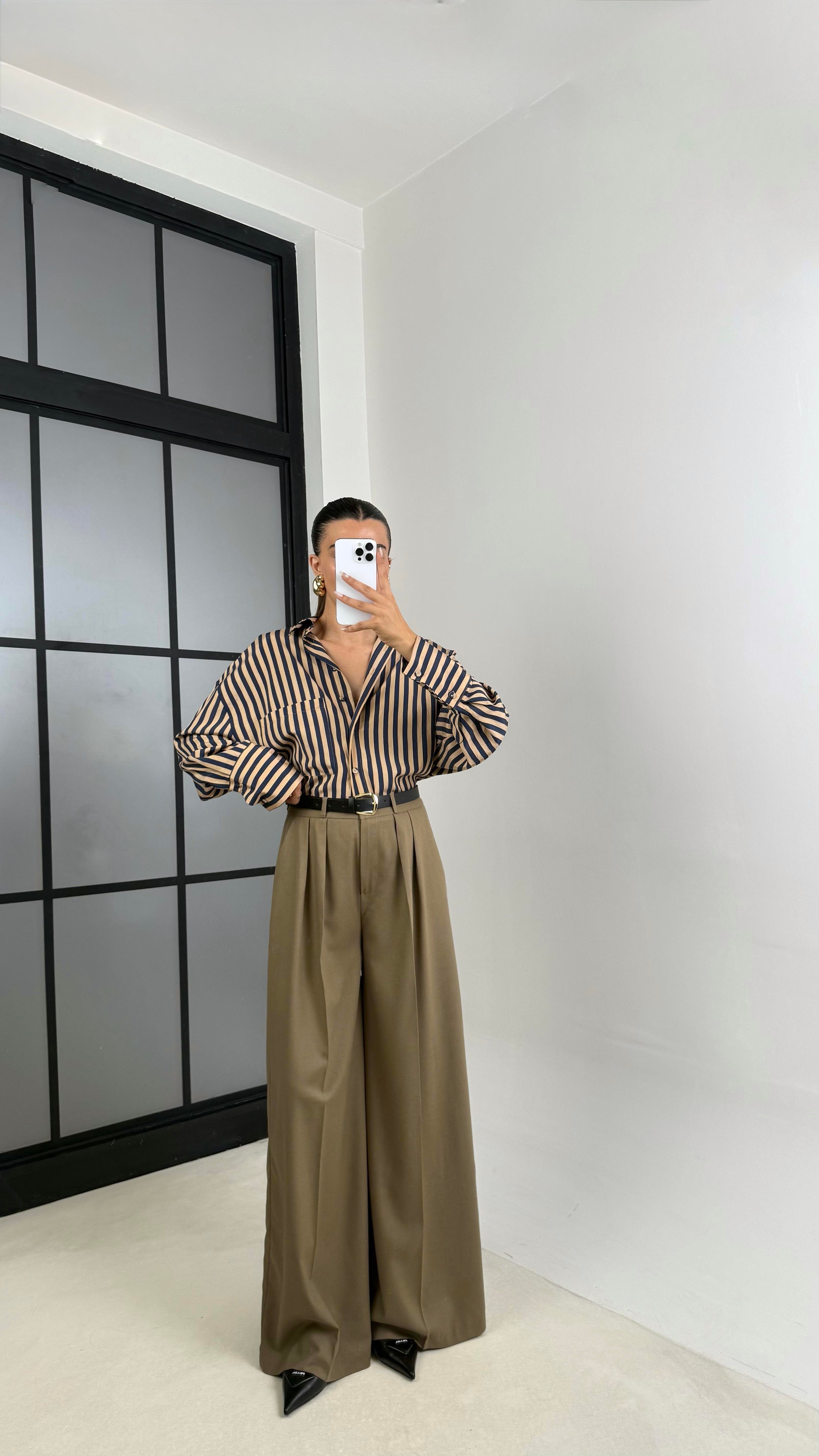 Camel Kemerli Cepli Palazzo Pantolon GAUS-00142GAUSPANTOLONGAUS-00142