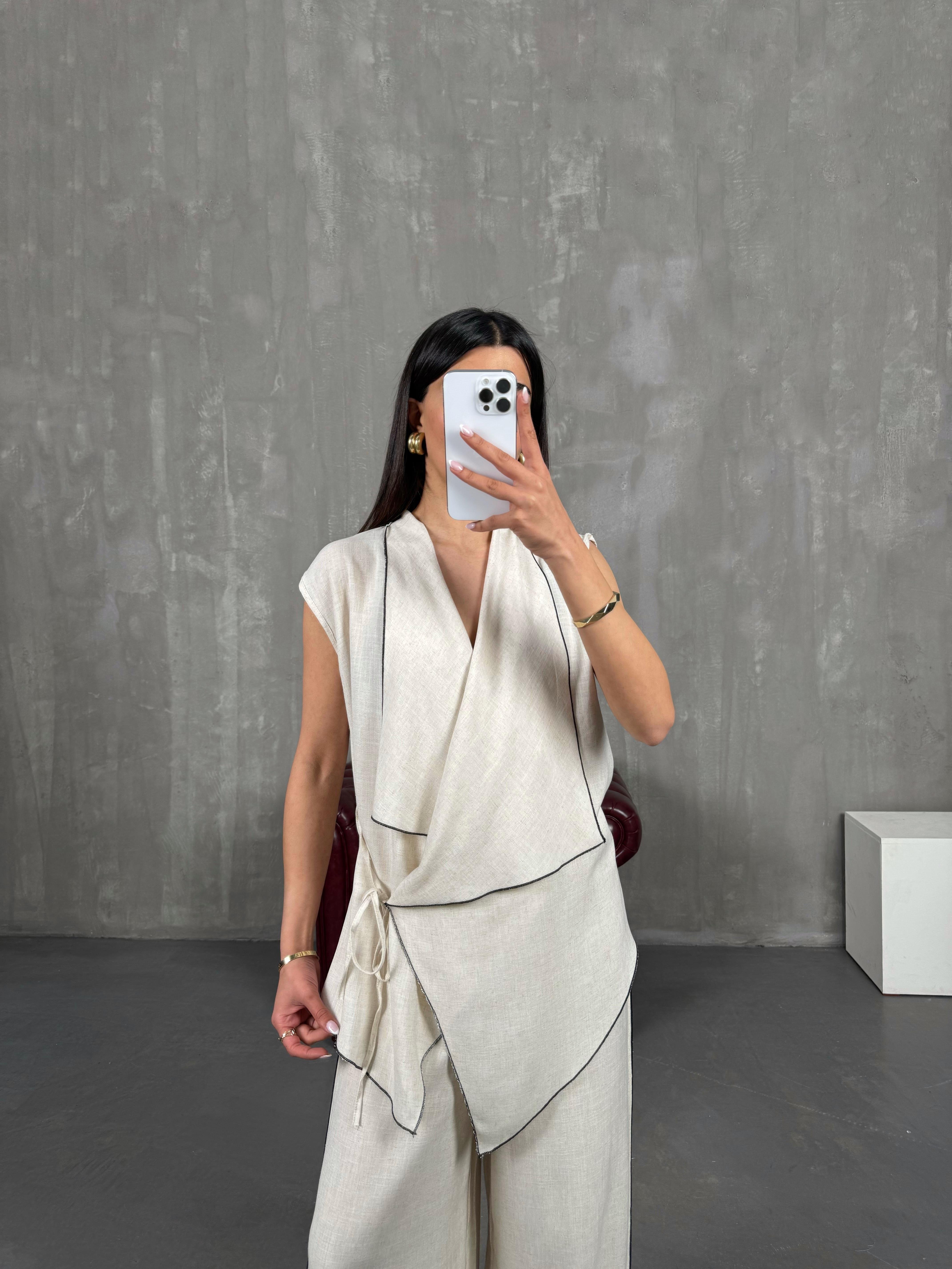 Md Muadil Taş Premium Bağlama Detaylı Yırtmaçlı Takım Gaus00270GausTAKIMGU1001623