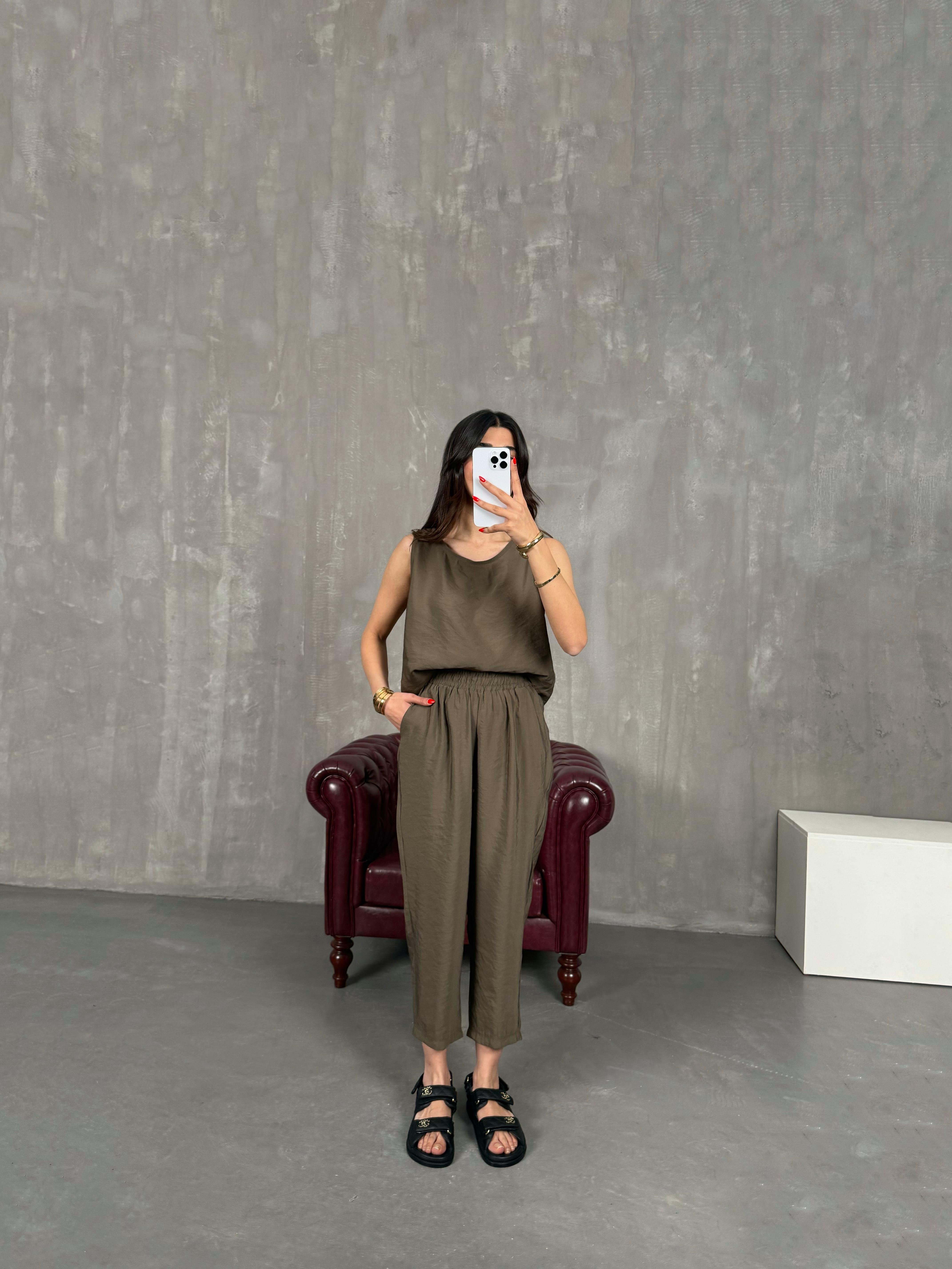 Haki Sıfır Kol Tensel Takım Gaus00165GausTAKIMGU1001478