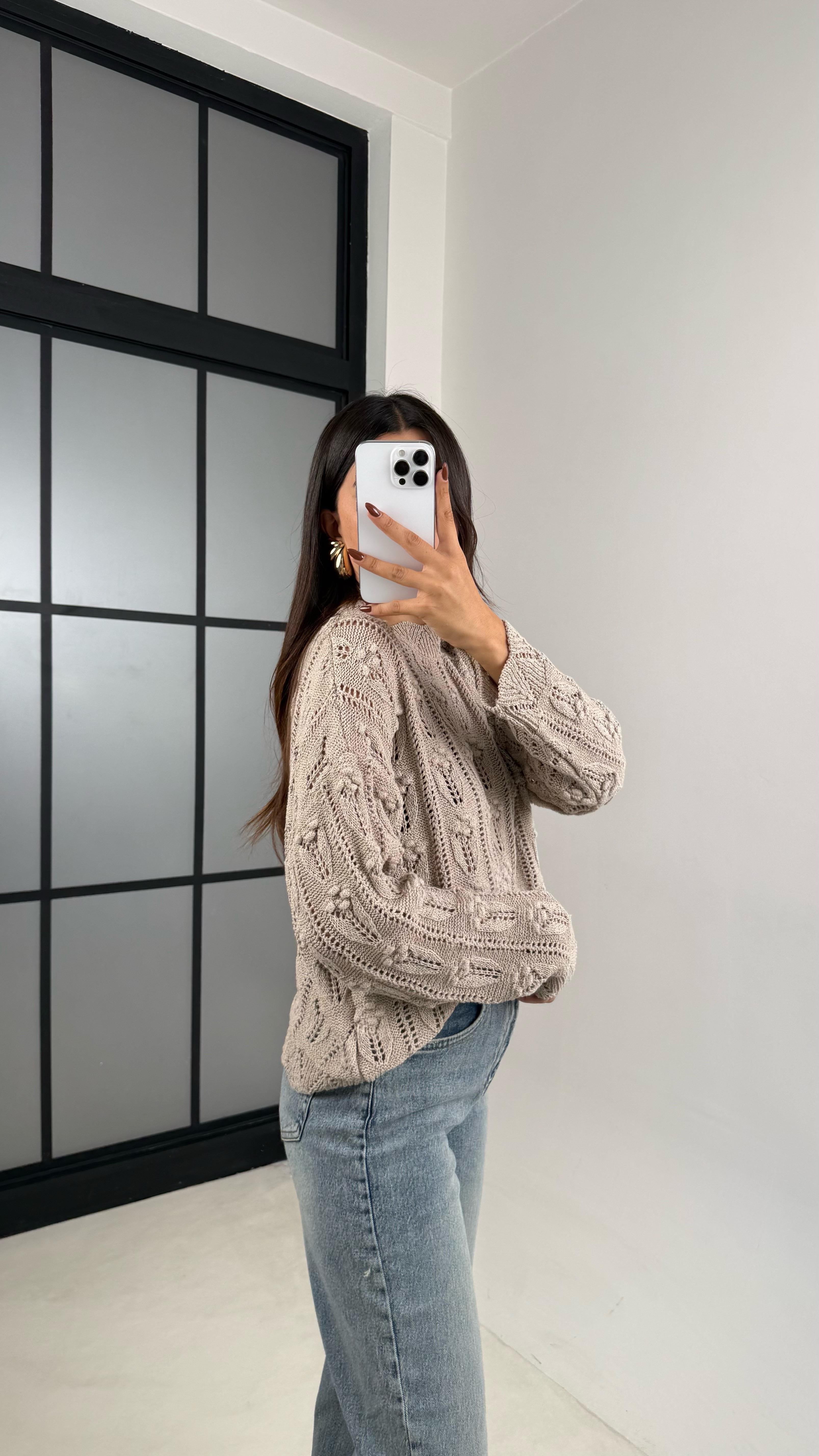 Taş Ajurlu Örme Kazak GAUS-00177GAUS الكنزات GAUS-00177