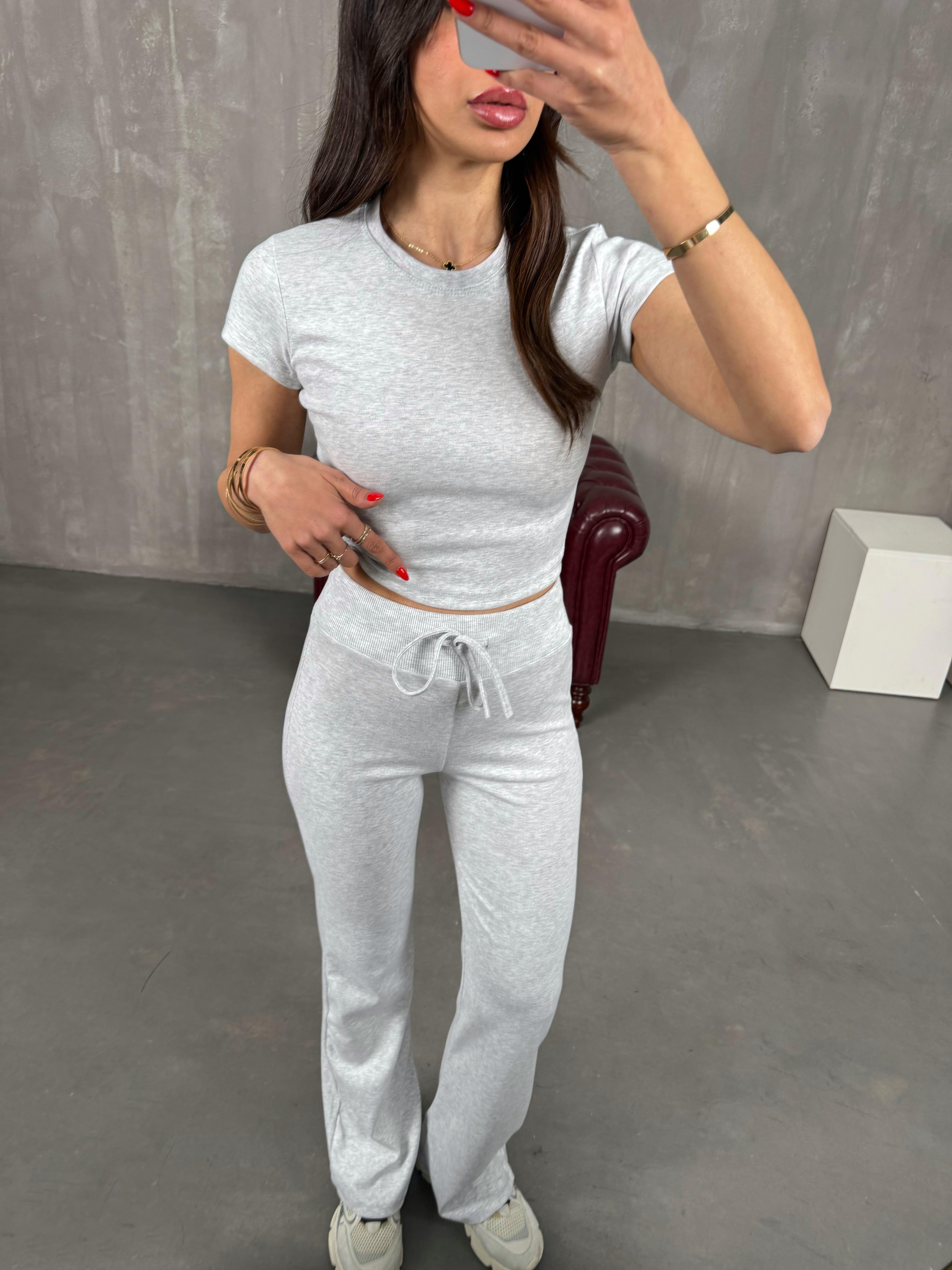 Gri Bisiklet Yaka Basic Takım Gaus00175GausTAKIMGU1001407