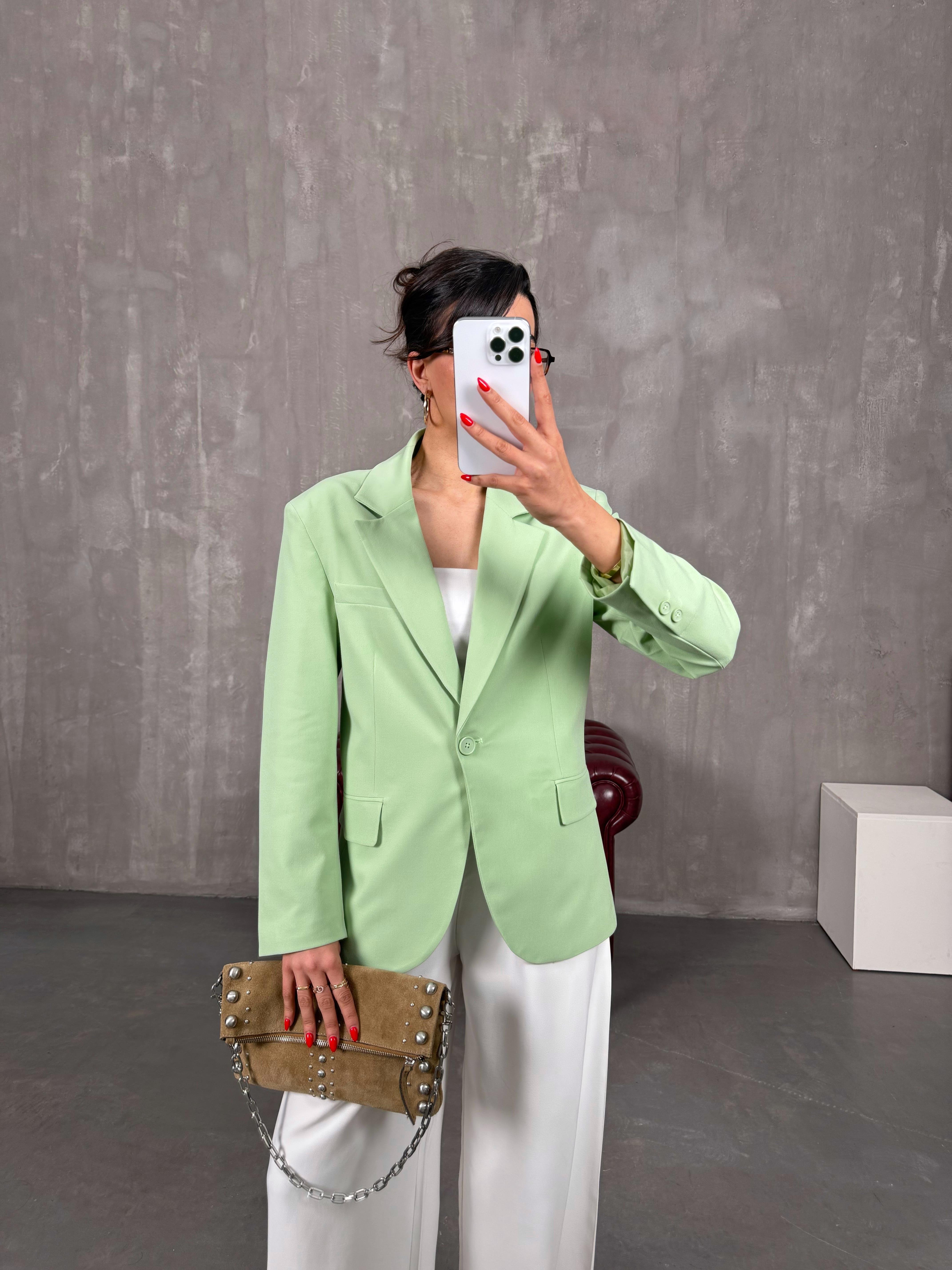 Yeşil Astarlı Blazer Ceket Gaus00216GausCEKETGU1001499